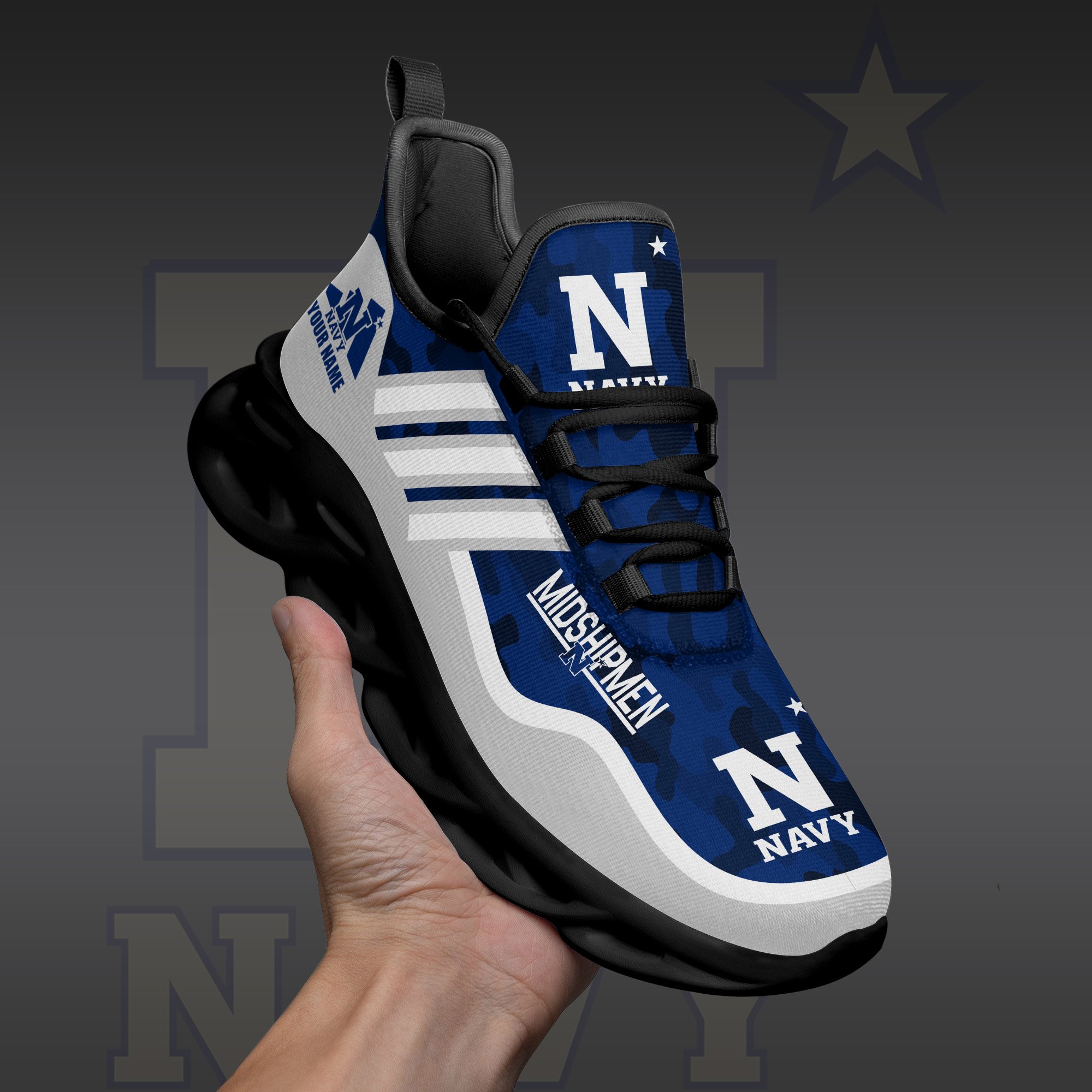 Navy Midshipmen Black Max Soul Shoes 2026 Versions Custom Name 466