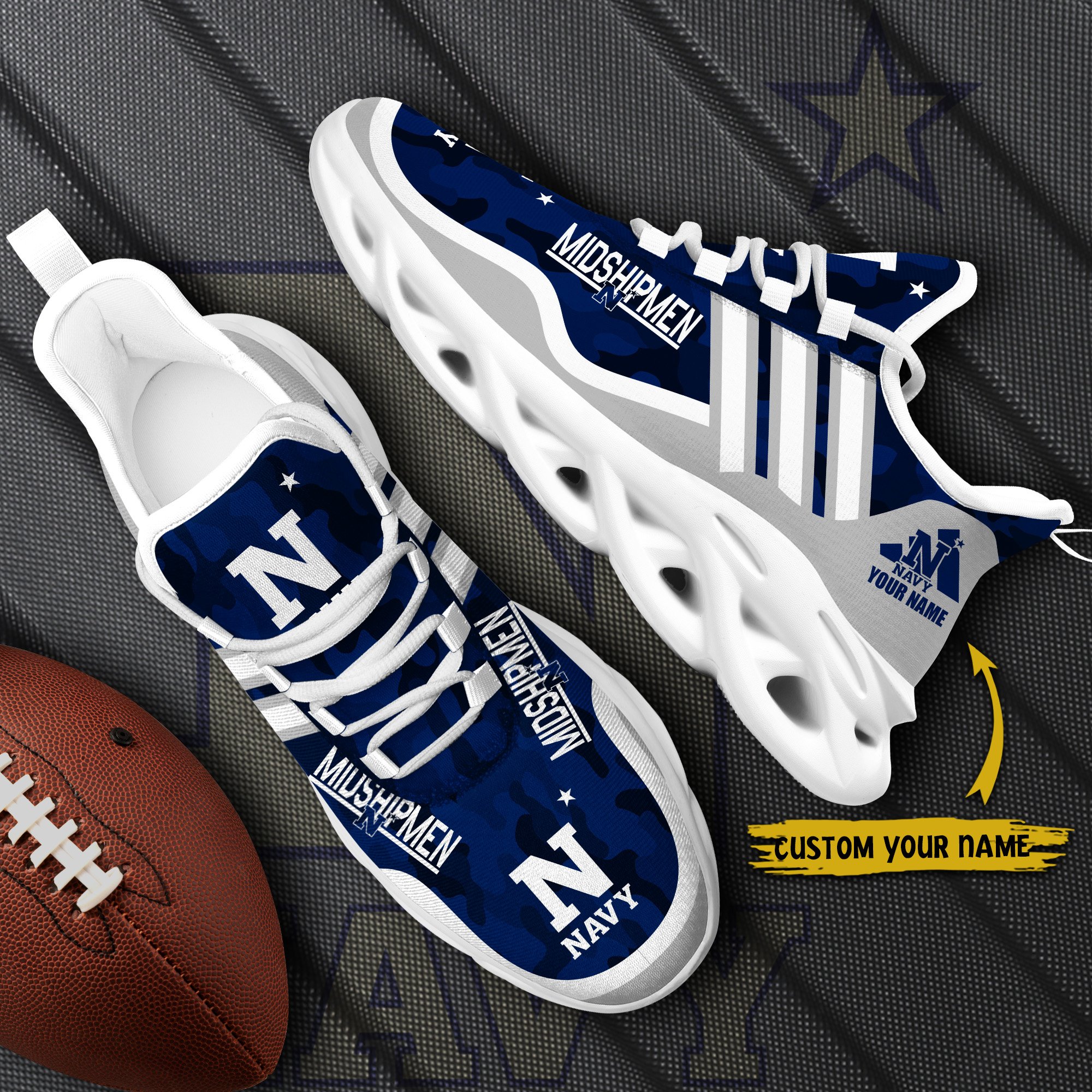 Navy Midshipmen Black Max Soul Shoes 2026 Versions Custom Name 466