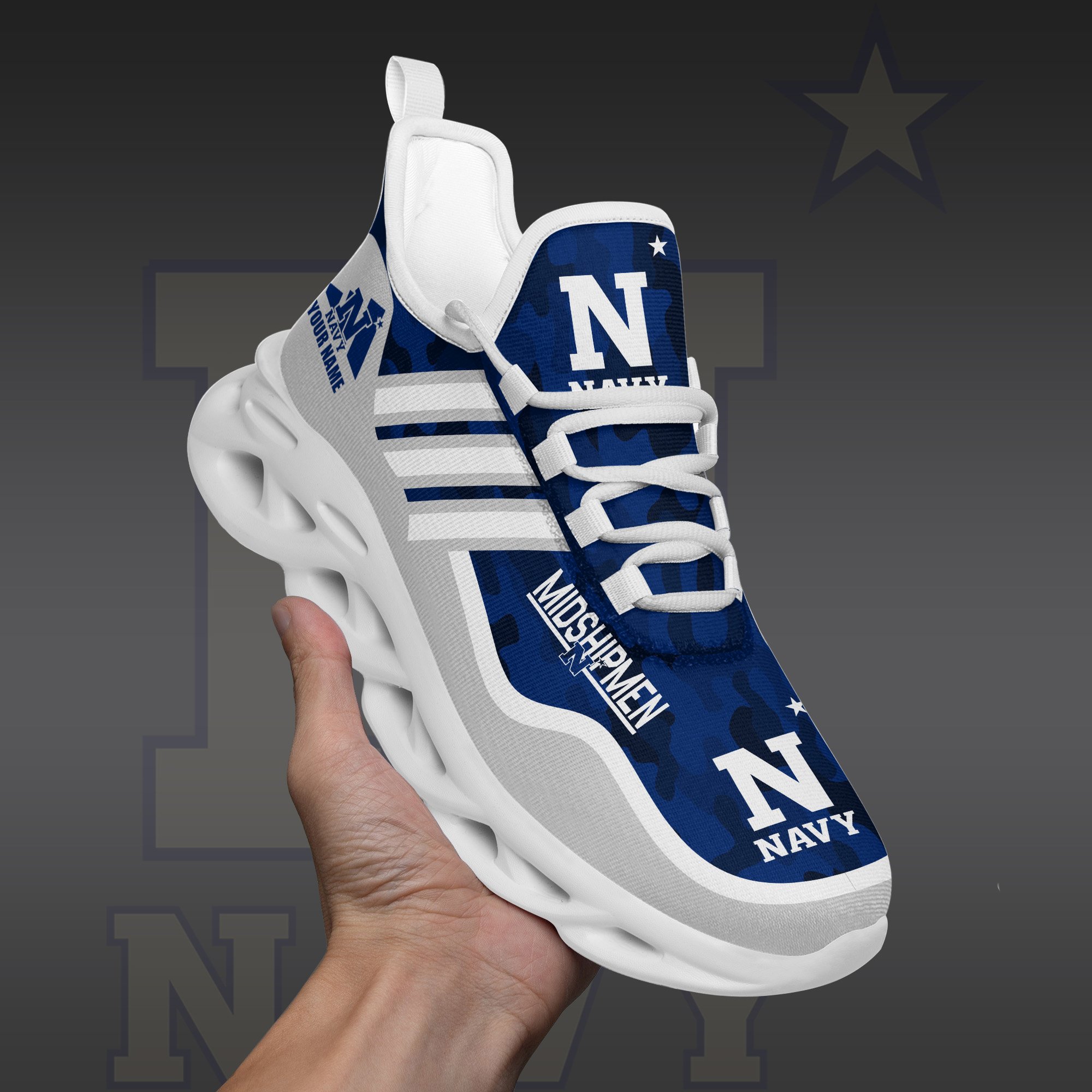 Navy Midshipmen Black Max Soul Shoes 2026 Versions Custom Name 466