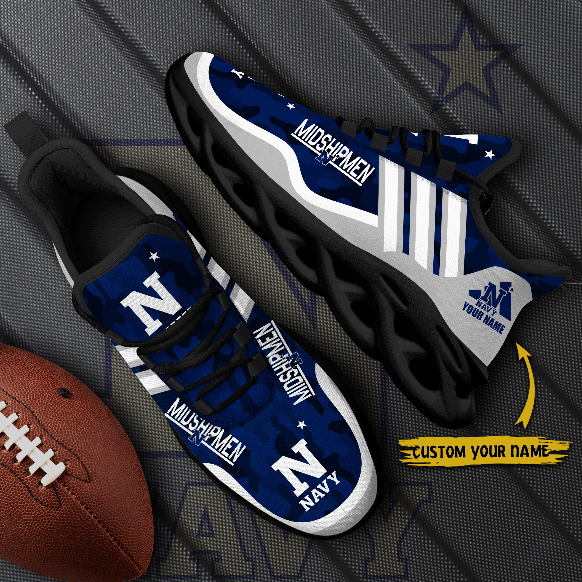 Navy Midshipmen Black Max Soul Shoes 2026 Versions Custom Name 466