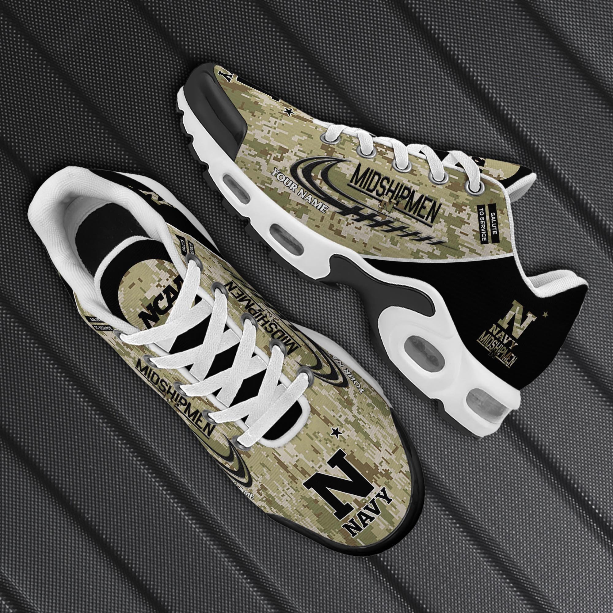 Navy Midshipmen TN Shoes 2026 Version Custom Name, Camouflage Shoes, Gifts For Football Lovers PH636