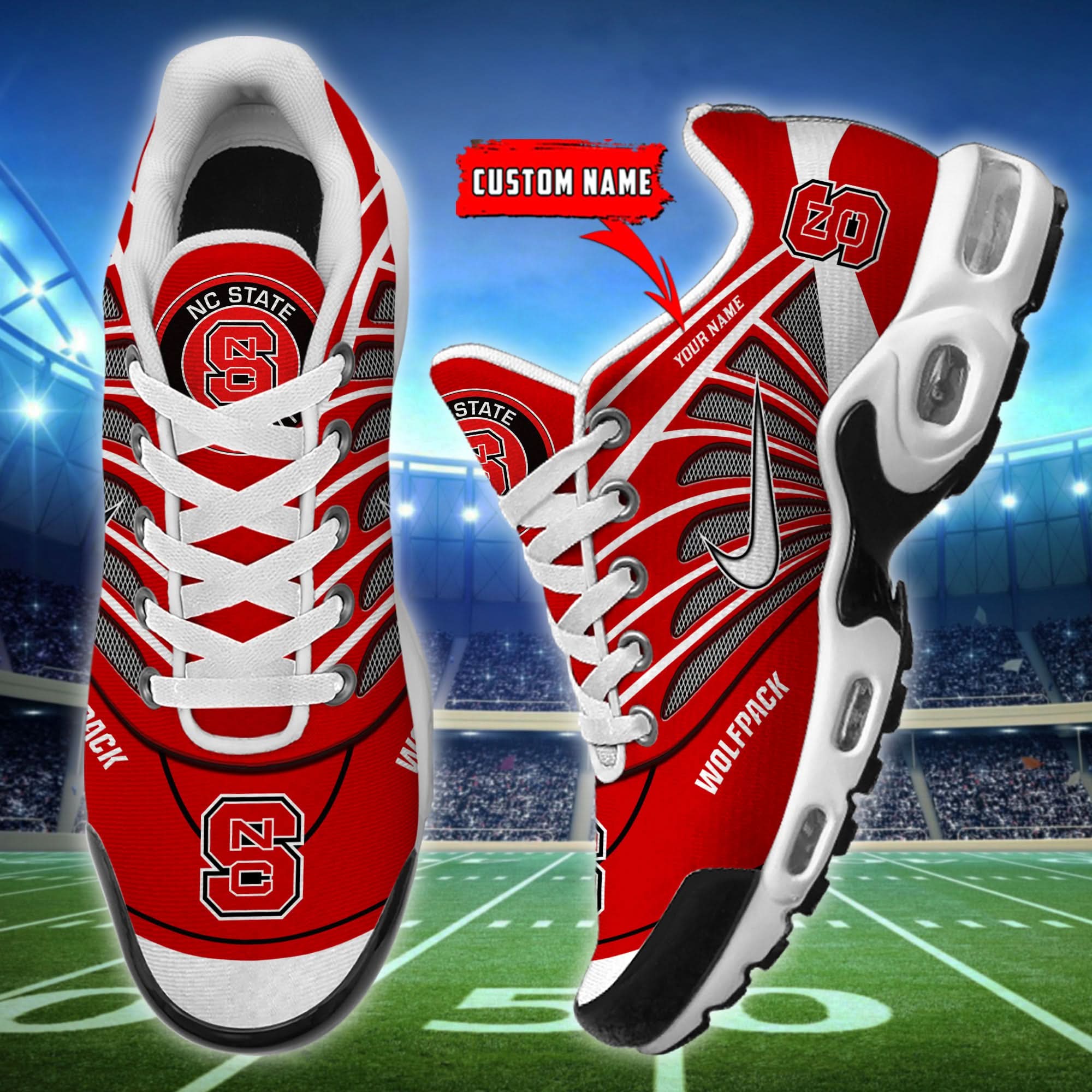 NC State Wolfpack Air Max Plus Shoes