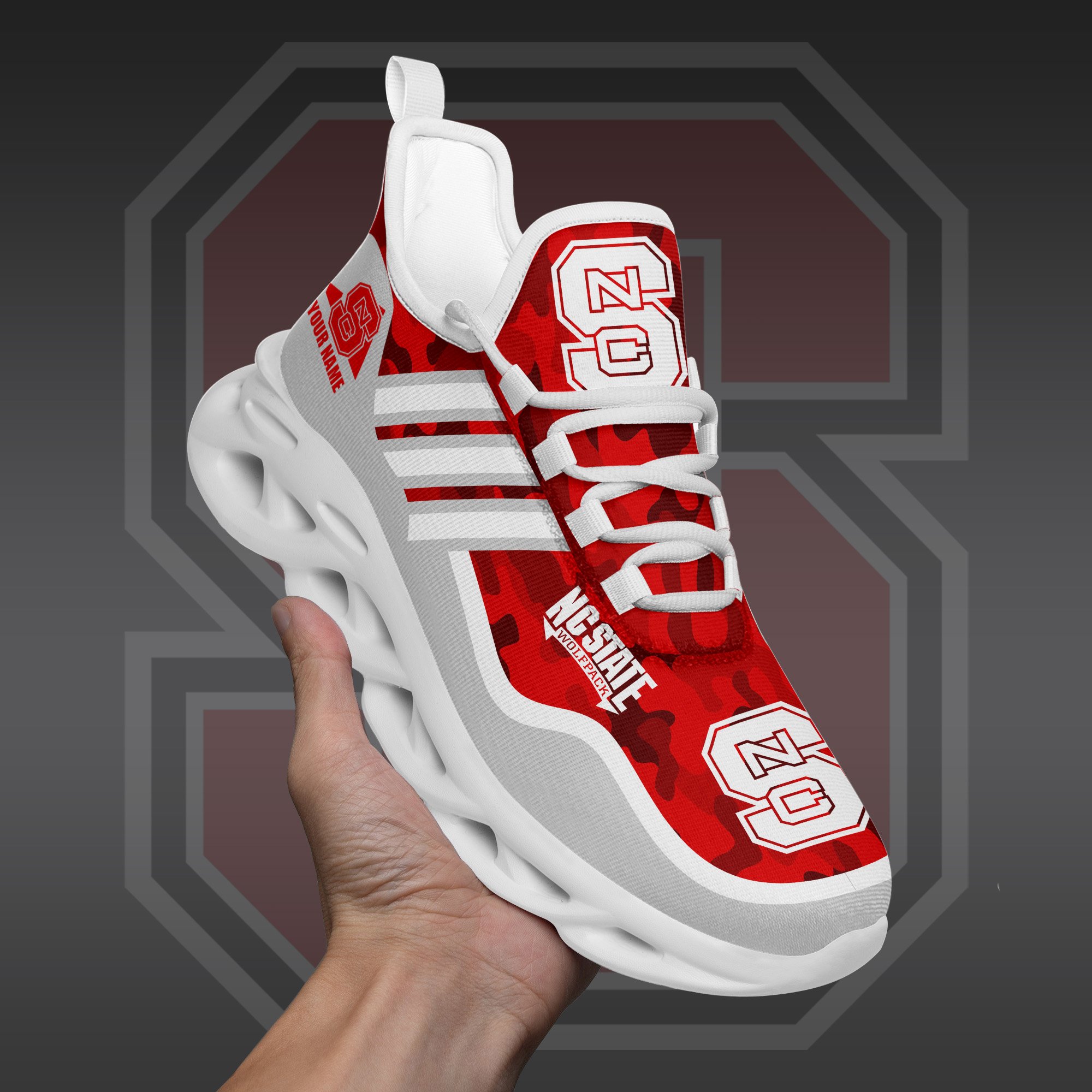 NC State Wolfpack Black Max Soul Shoes 2026 Versions Custom Name 466