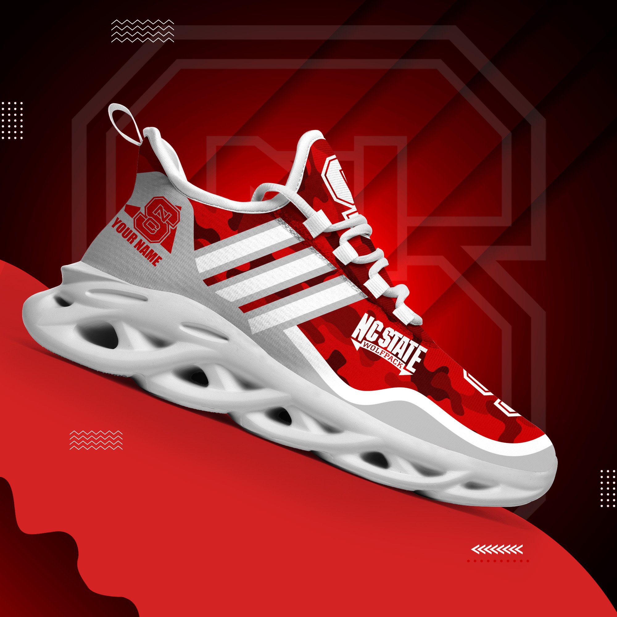 NC State Wolfpack Black Max Soul Shoes 2026 Versions Custom Name 466