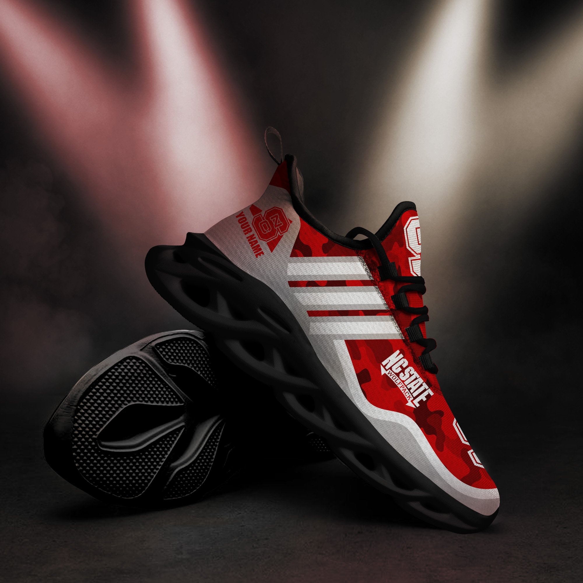 NC State Wolfpack Black Max Soul Shoes 2026 Versions Custom Name 466