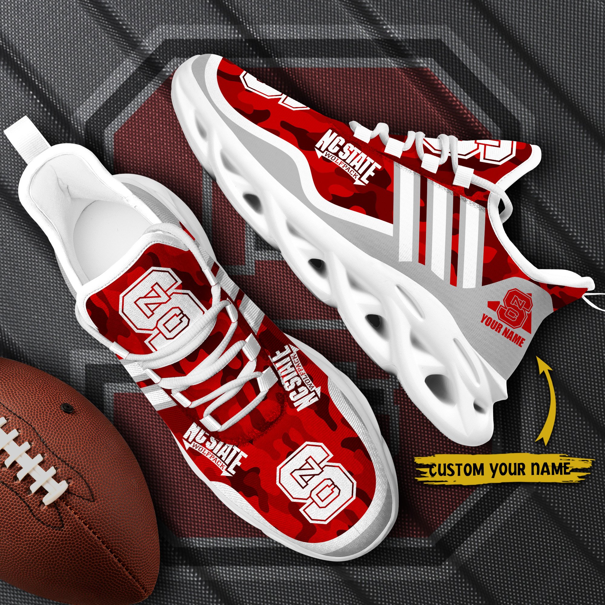 NC State Wolfpack Black Max Soul Shoes 2026 Versions Custom Name 466