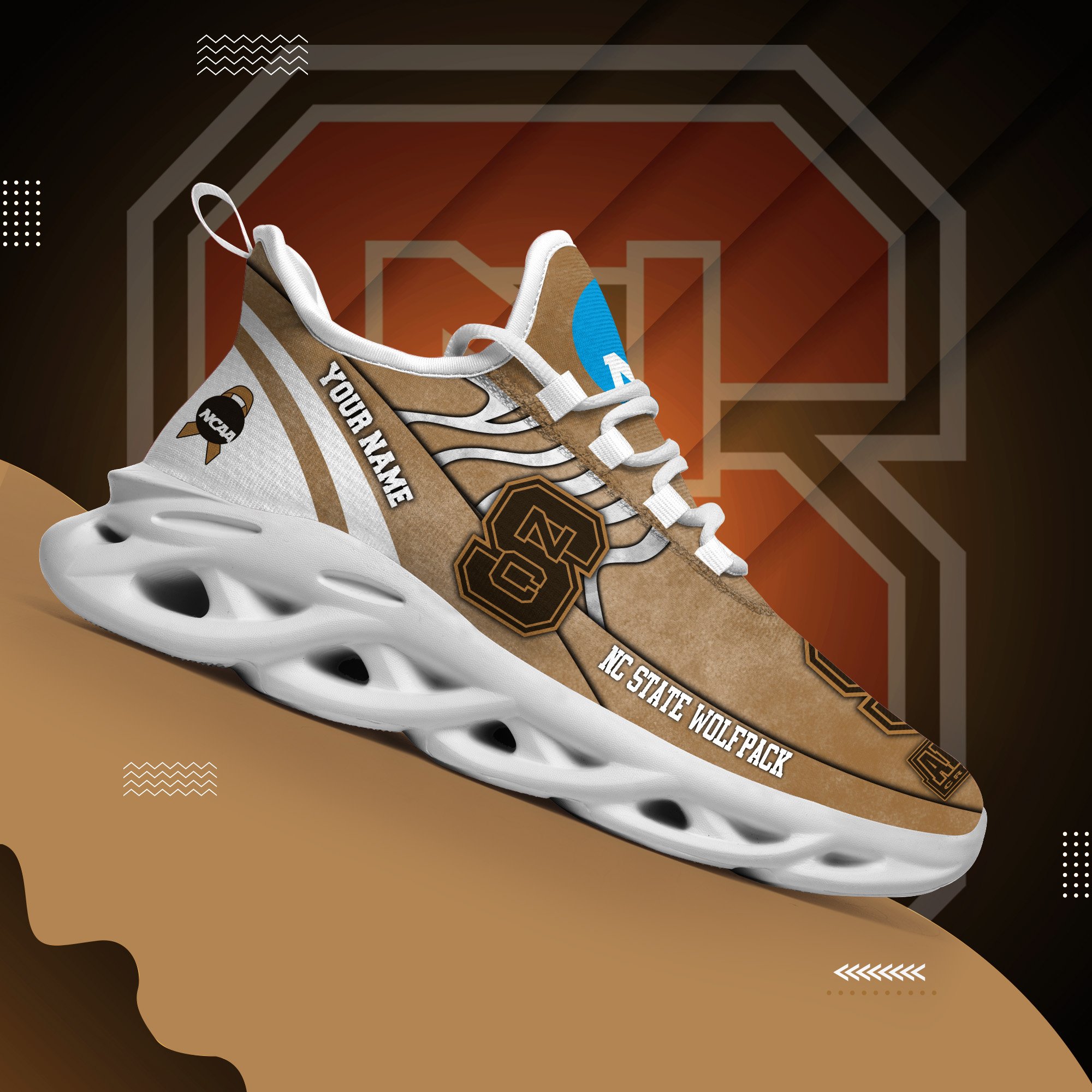 NC State Wolfpack Black Max Soul Shoes 2026 Versions Custom Your Name And Number 312