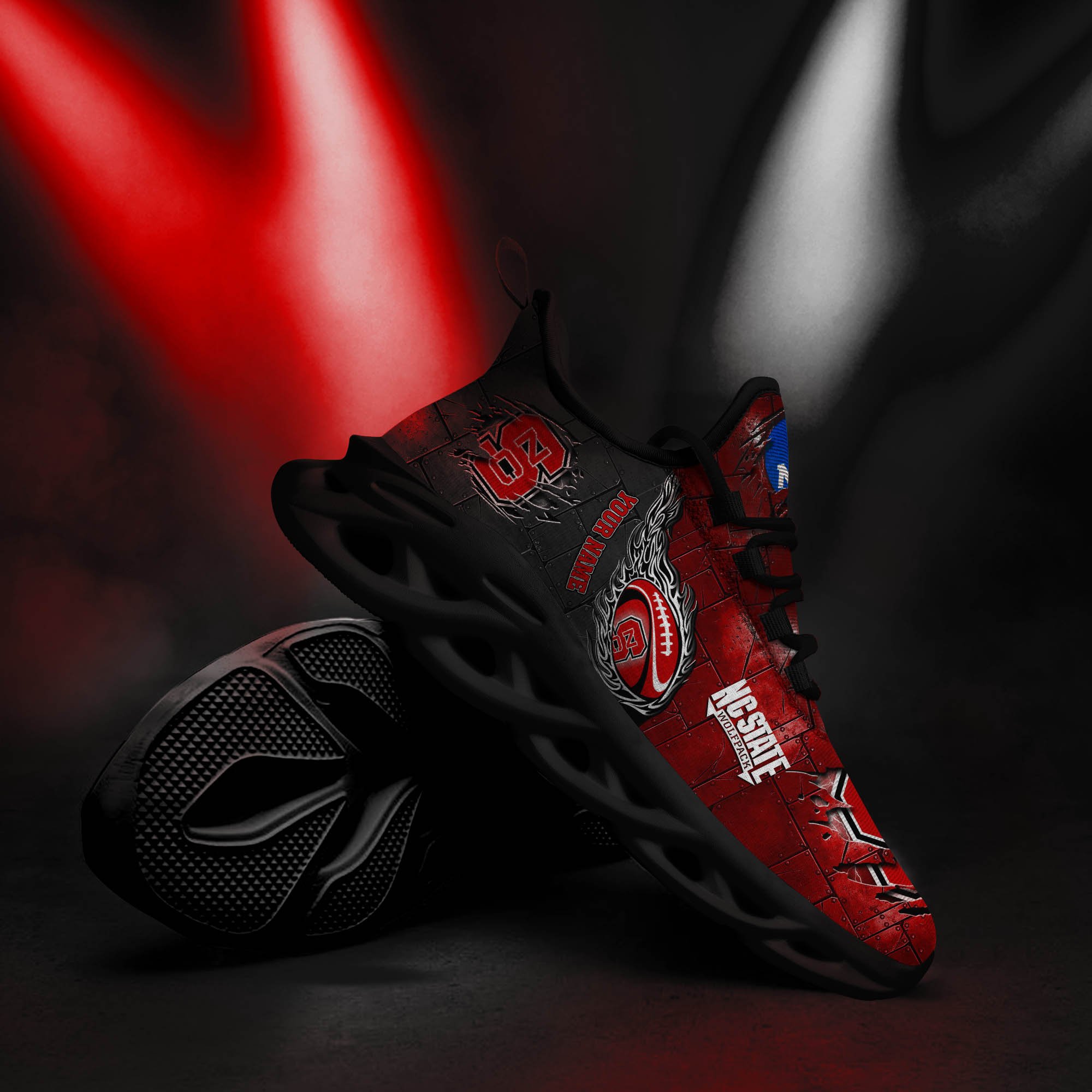 NC State Wolfpack Black Max Soul Shoes 2026 Versions, White Max Soul Shoes Custom Your Name PH879
