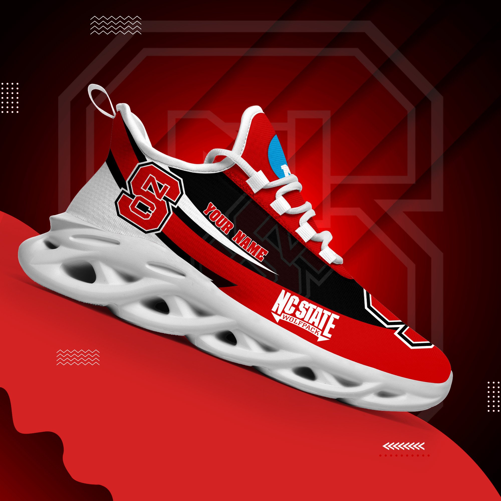 NC State Wolfpack White Max Soul Shoes 2026 Versions Custom Your Name, Sports Gift For Fan PH019