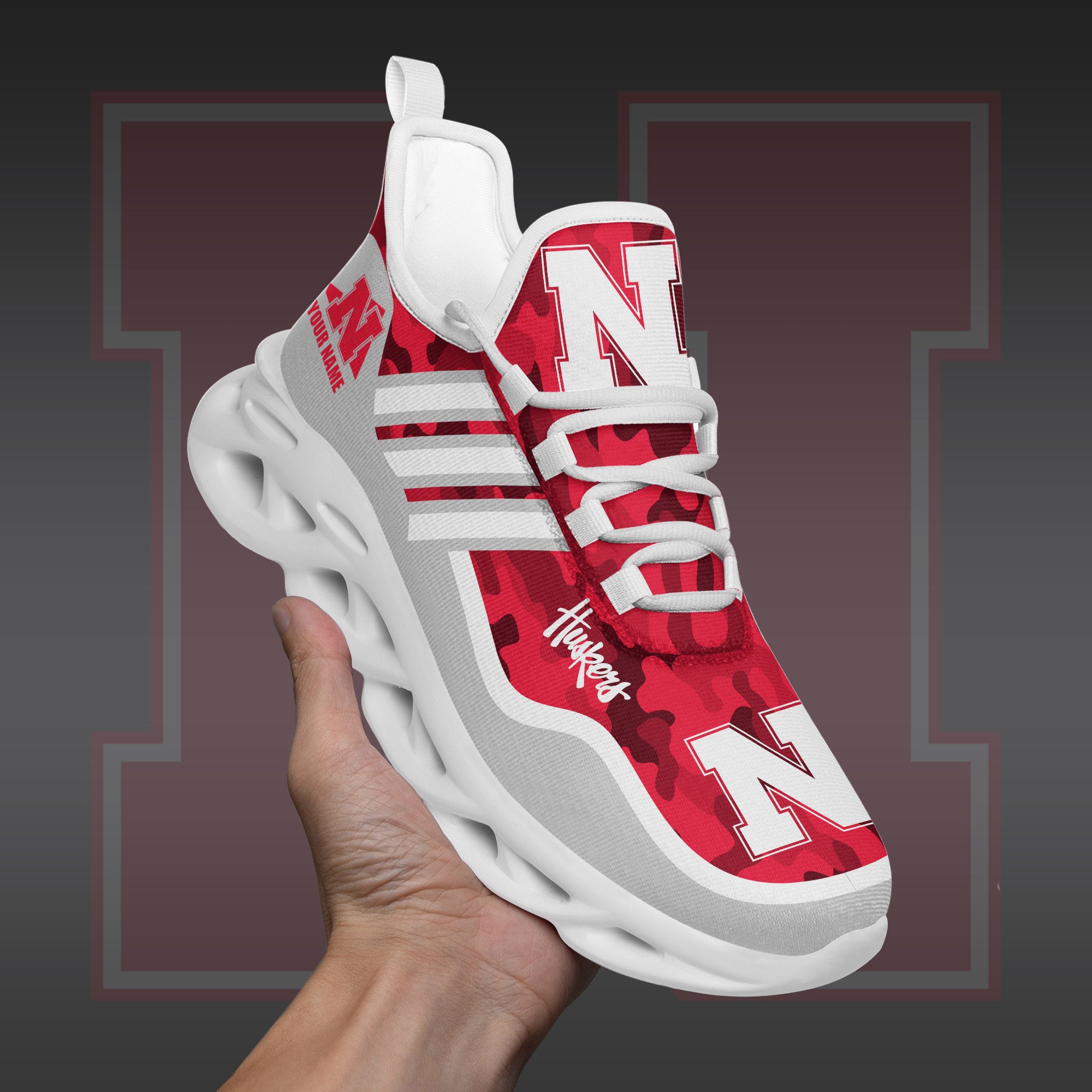 Nebraska Cornhuskers Black Max Soul Shoes 2026 Versions Custom Name 466