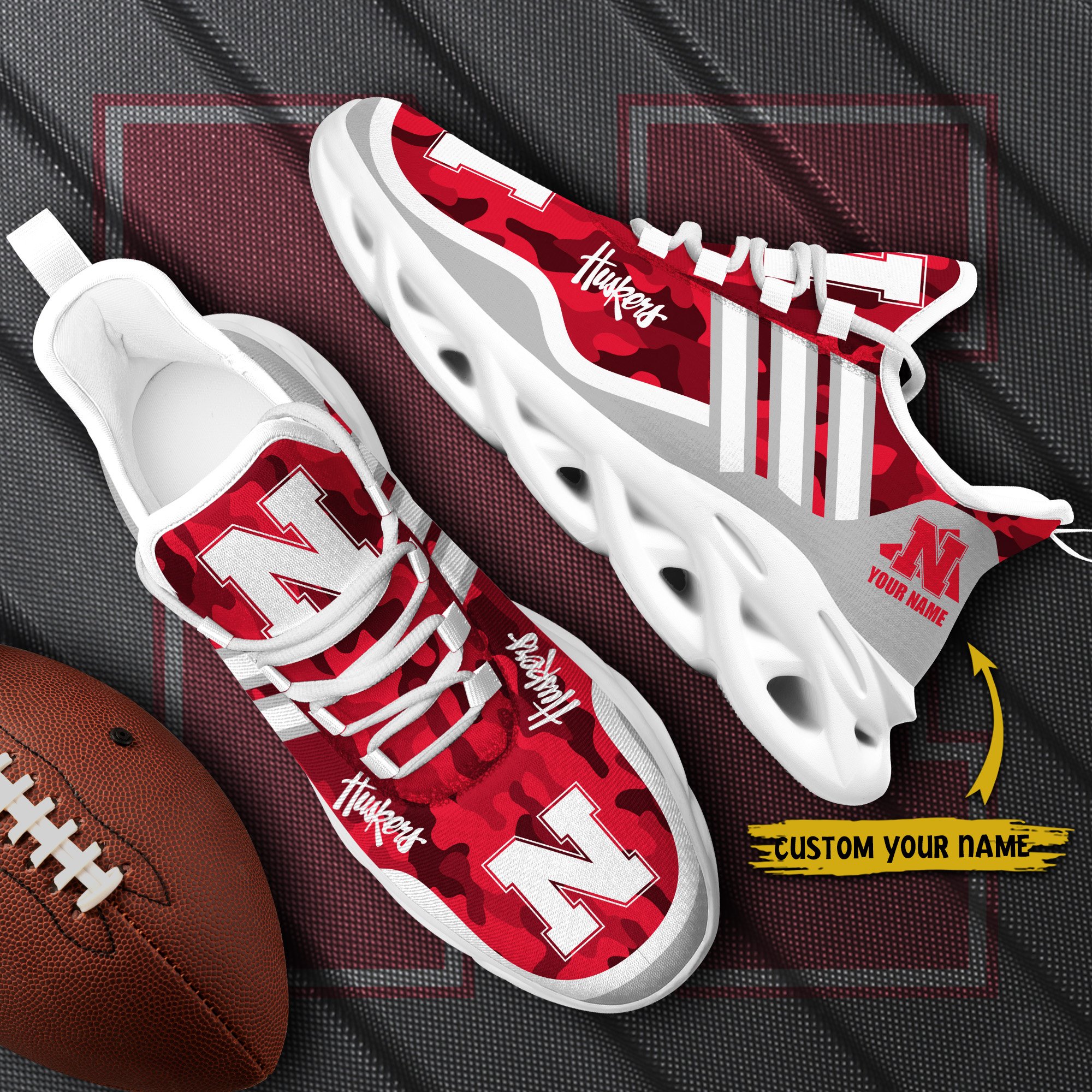 Nebraska Cornhuskers Black Max Soul Shoes 2026 Versions Custom Name 466