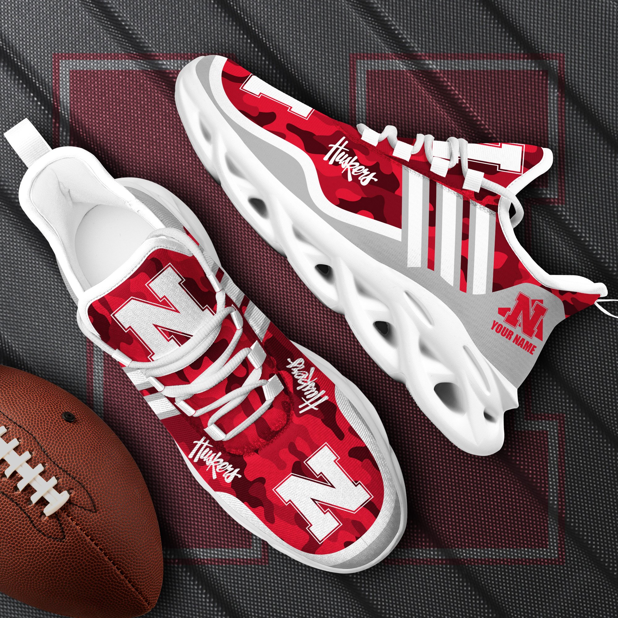 Nebraska Cornhuskers Black Max Soul Shoes 2026 Versions Custom Name 466