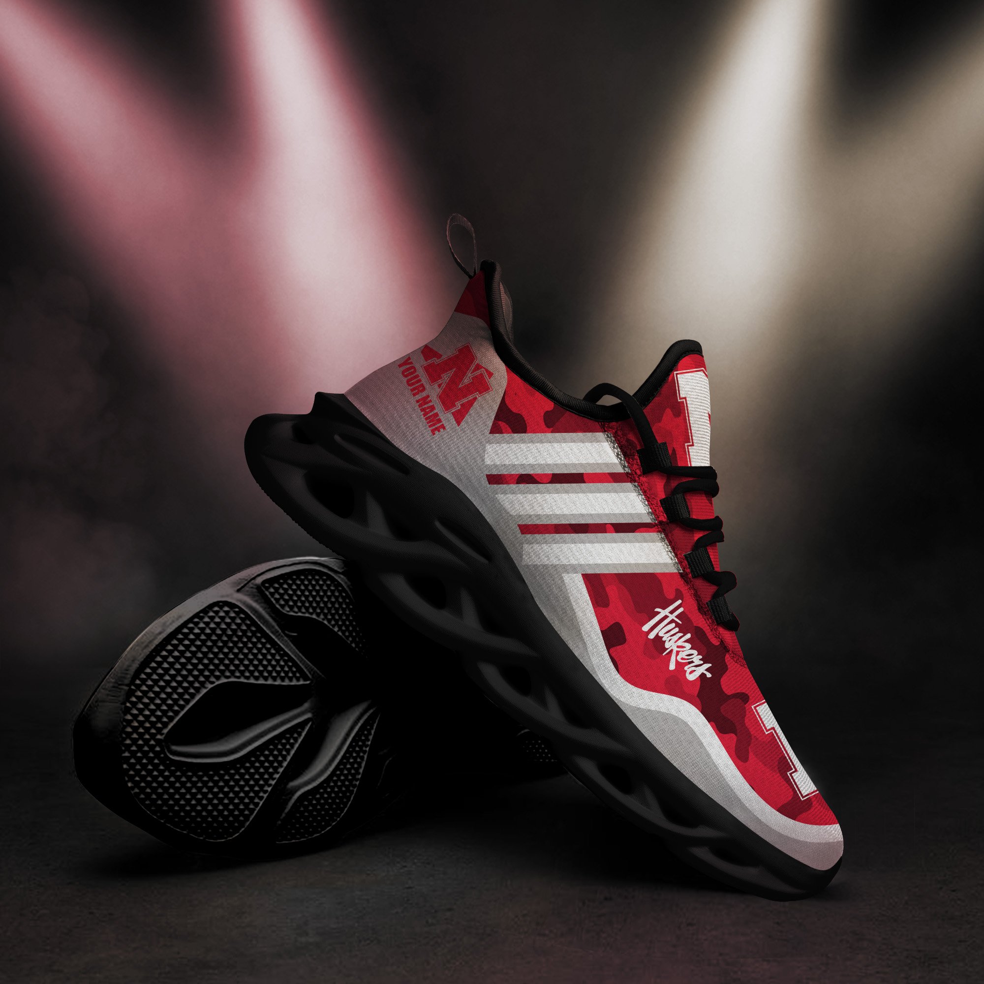 Nebraska Cornhuskers Black Max Soul Shoes 2026 Versions Custom Name 466