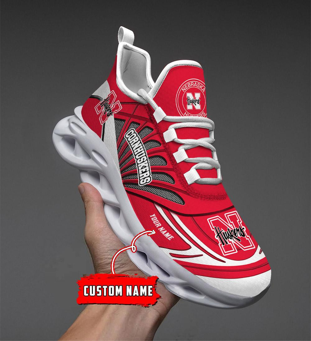 Nebraska Cornhuskers Custom Name Max Soul Shoes