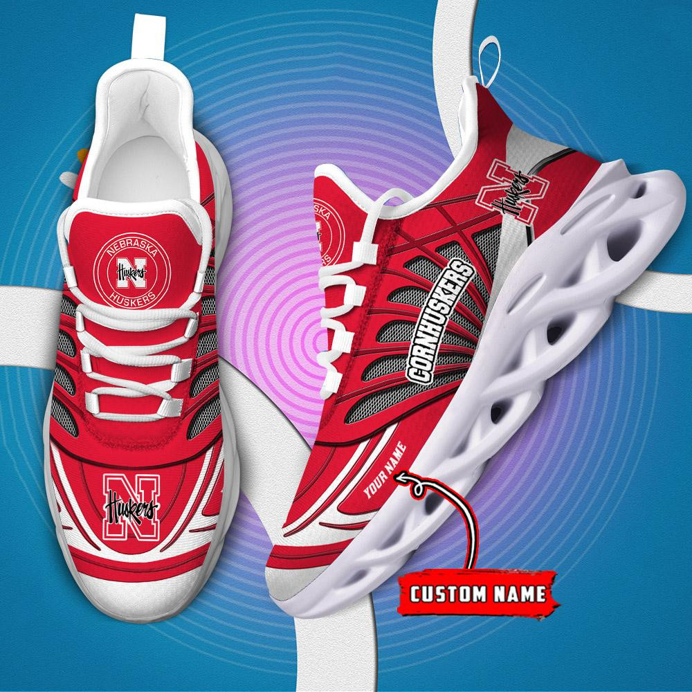 Nebraska Cornhuskers Custom Name Max Soul Shoes