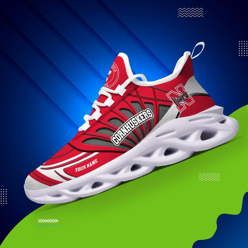 Nebraska Cornhuskers Custom Name Max Soul Shoes