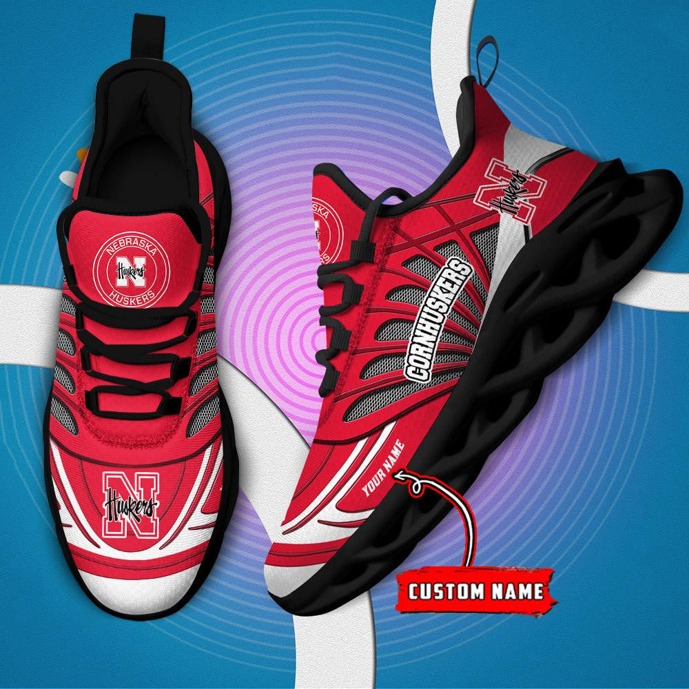 Nebraska Cornhuskers Custom Name Max Soul Shoes