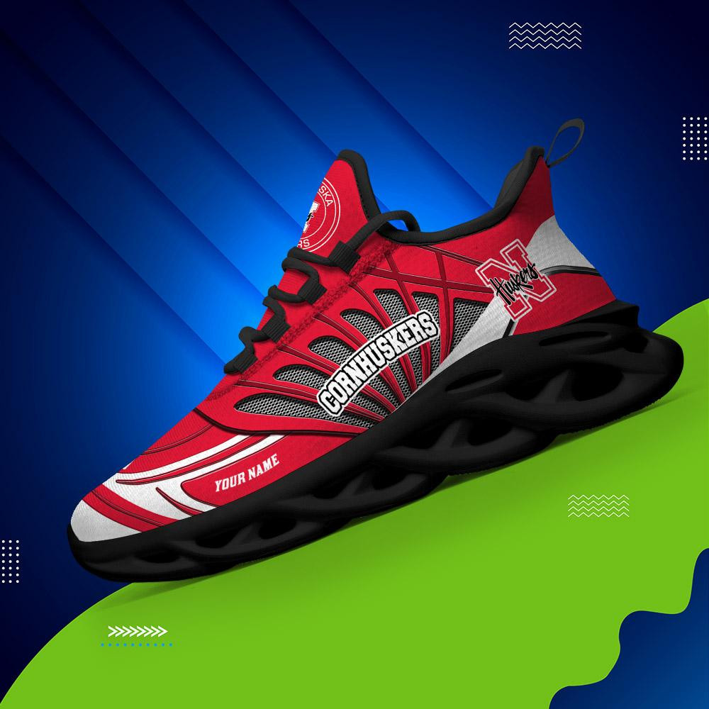 Nebraska Cornhuskers Custom Name Max Soul Shoes