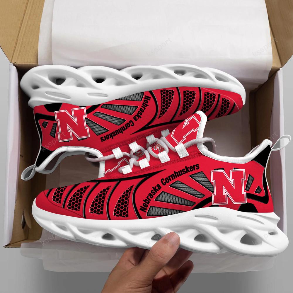 Nebraska Cornhuskers Max Soul Clunky, Black And White Running Shoes