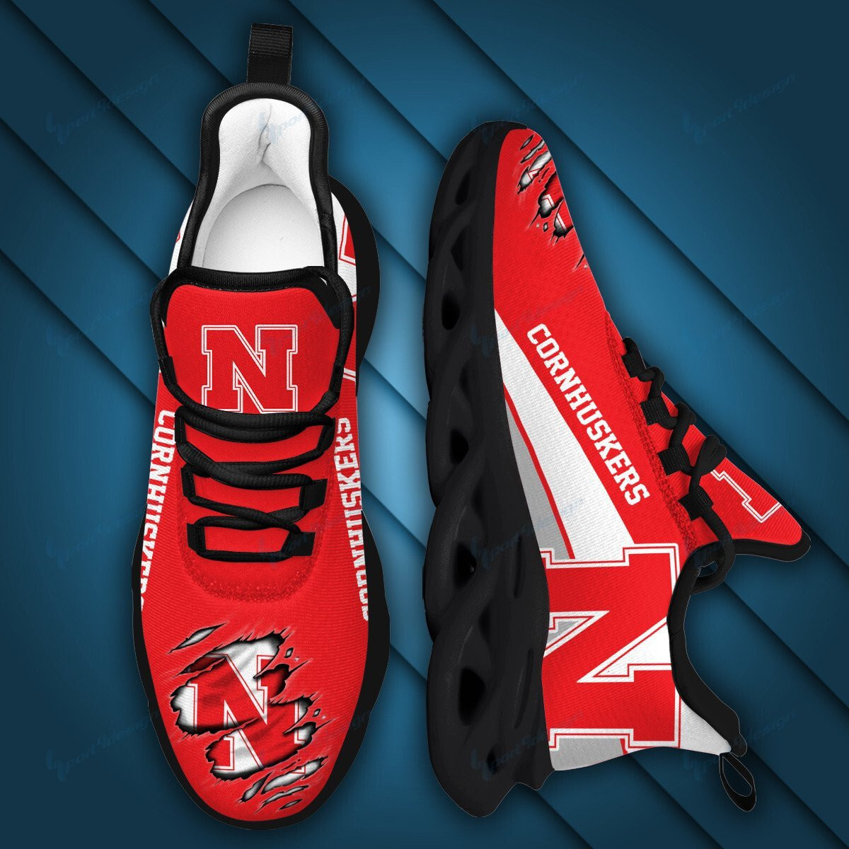 Nebraska Cornhuskers Max Soul YZ Running Sneakers 970