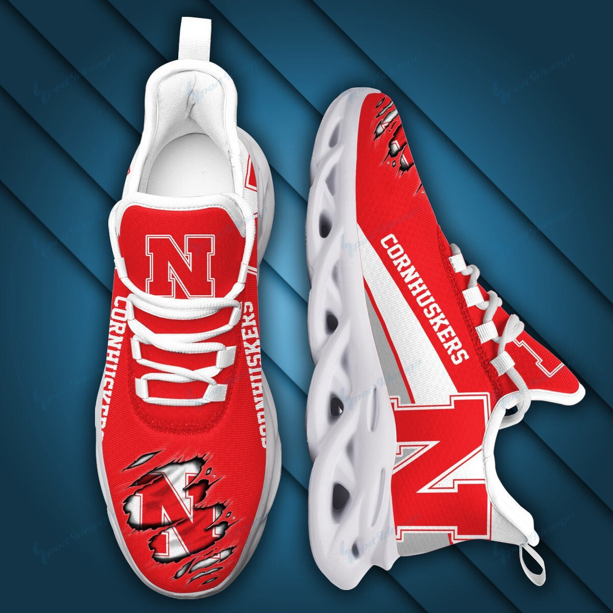 Nebraska Cornhuskers Max Soul YZ Running Sneakers 970