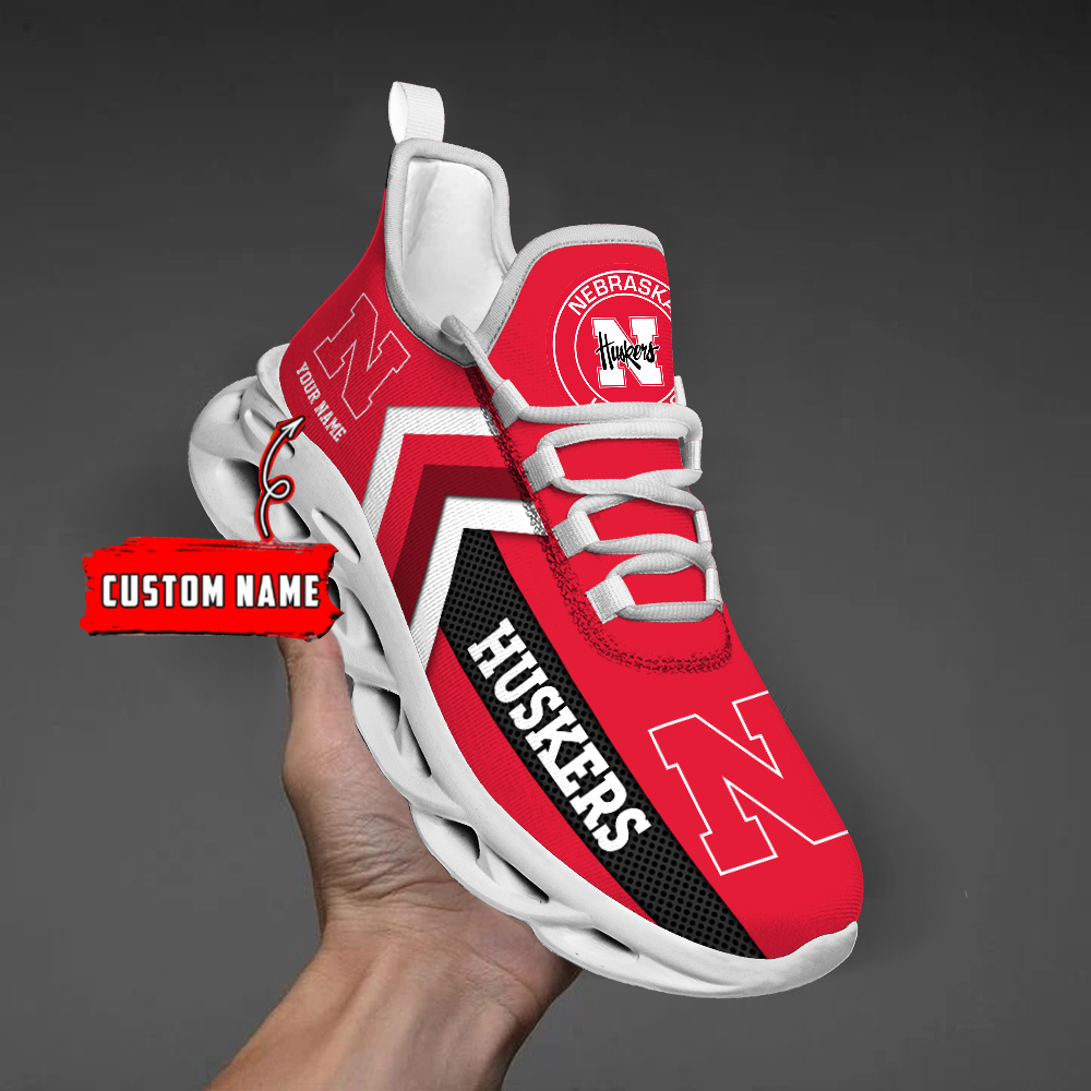 Nebraska Cornhuskers Personalized Custom Name Max Soul Shoes DS003