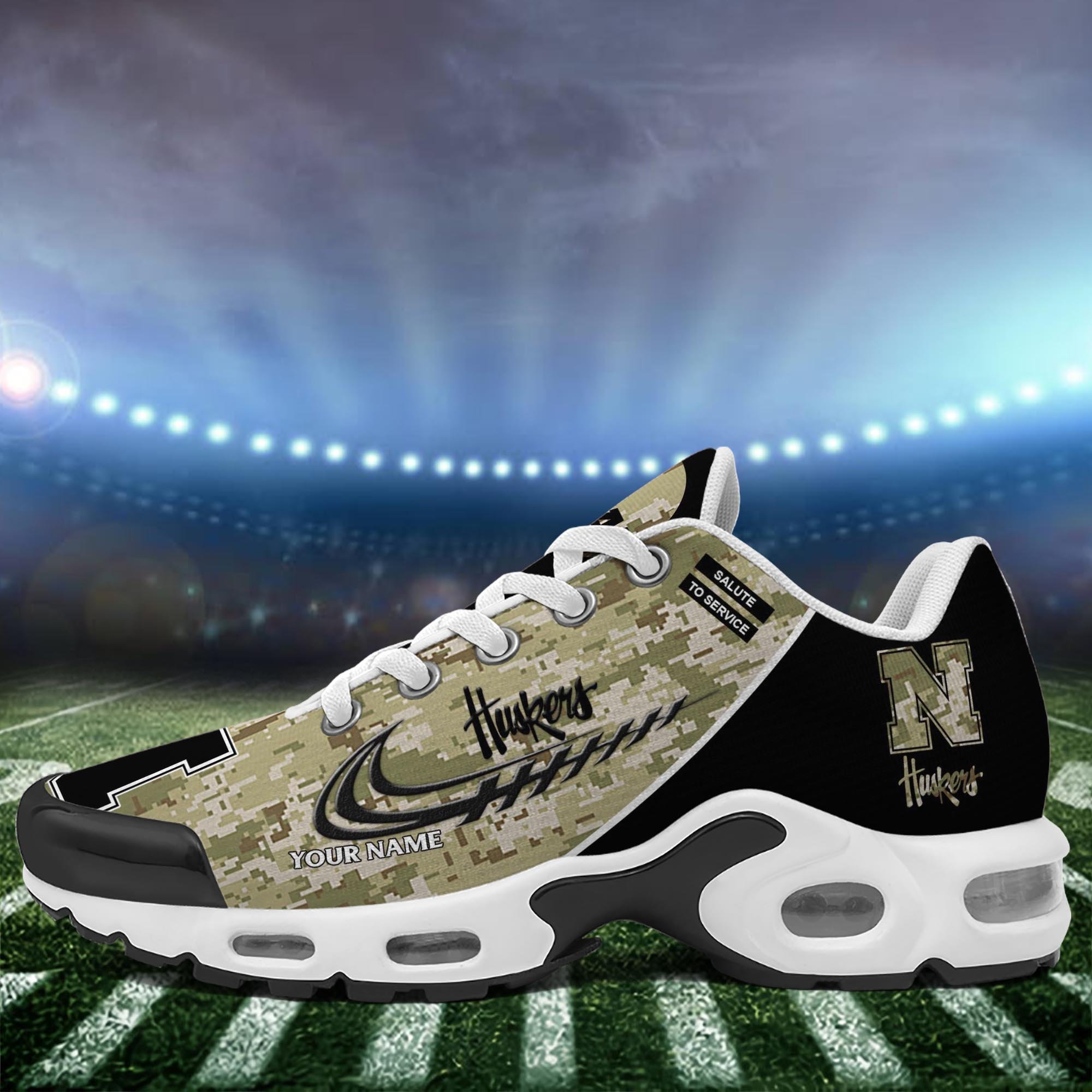 Nebraska Cornhuskers TN Shoes 2026 Version Custom Name, Camouflage Shoes, Gifts For Football Lovers PH636