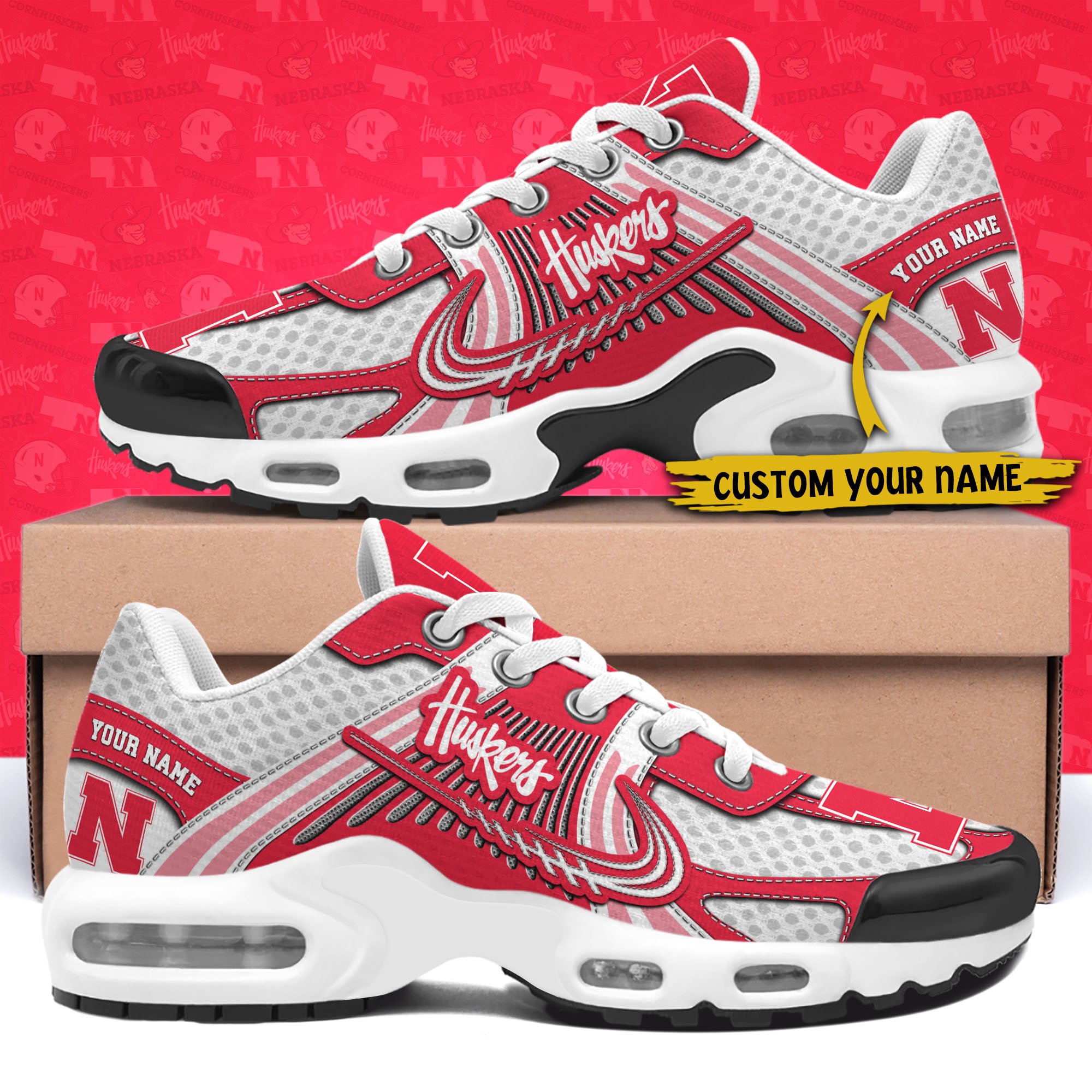 Nebraska Cornhuskers TN Shoes Custom Your Name, Sport Shoes, Gifts For Fans, Sport Gifts For Him ETRG-62360