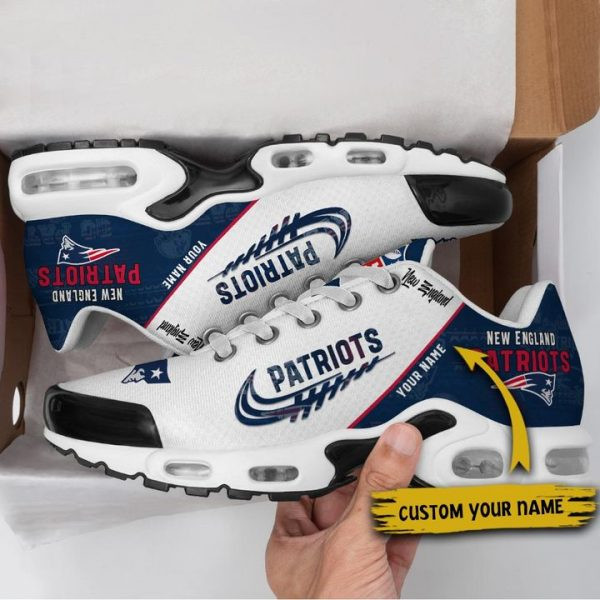 New England Patriots Personalized Name Team Mix Colors Wing Logo TN Air Max Shoes Air Cushion Sneakers