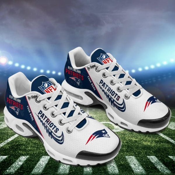 New England Patriots Personalized Name Team Mix Colors Wing Logo TN Air Max Shoes Air Cushion Sneakers