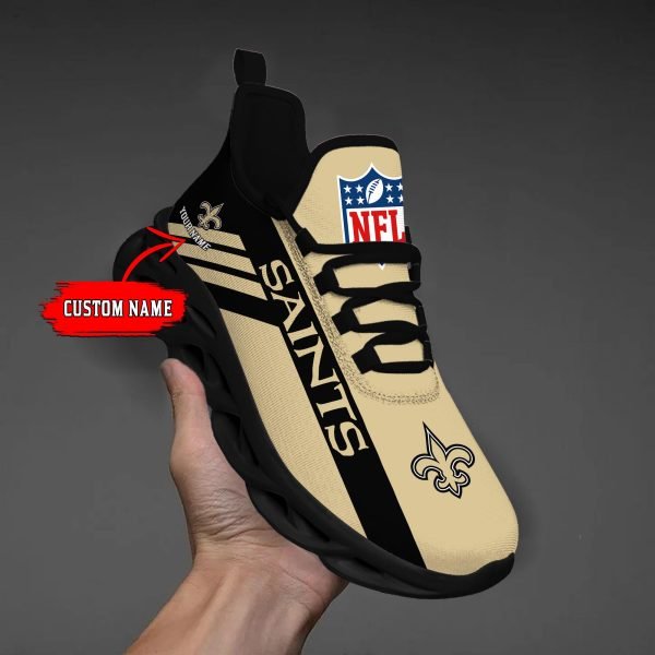 New Orleans Saints Black Max Soul Shoes 2026 Versions Custom Name 635