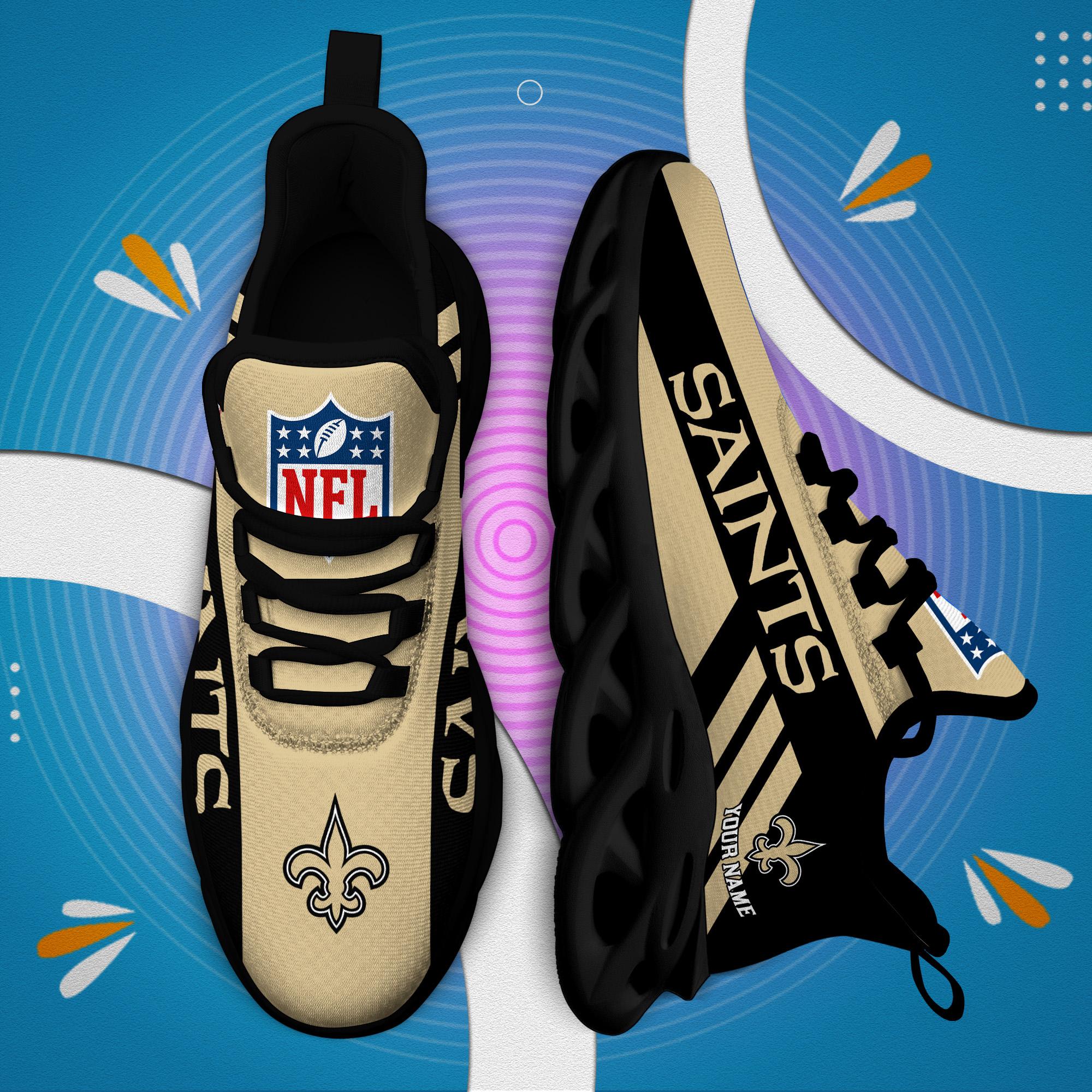 New Orleans Saints Black Max Soul Shoes 2026 Versions Custom Name 635