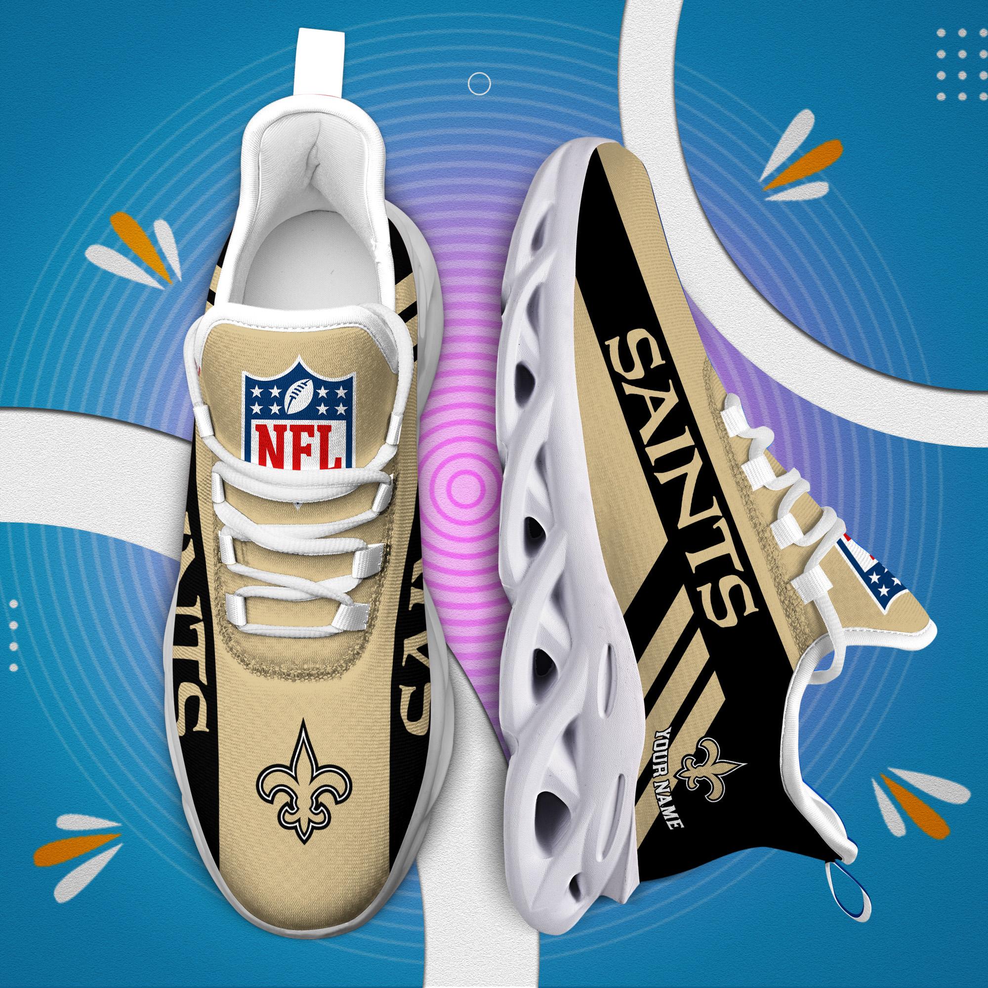 New Orleans Saints Black Max Soul Shoes 2026 Versions Custom Name 635