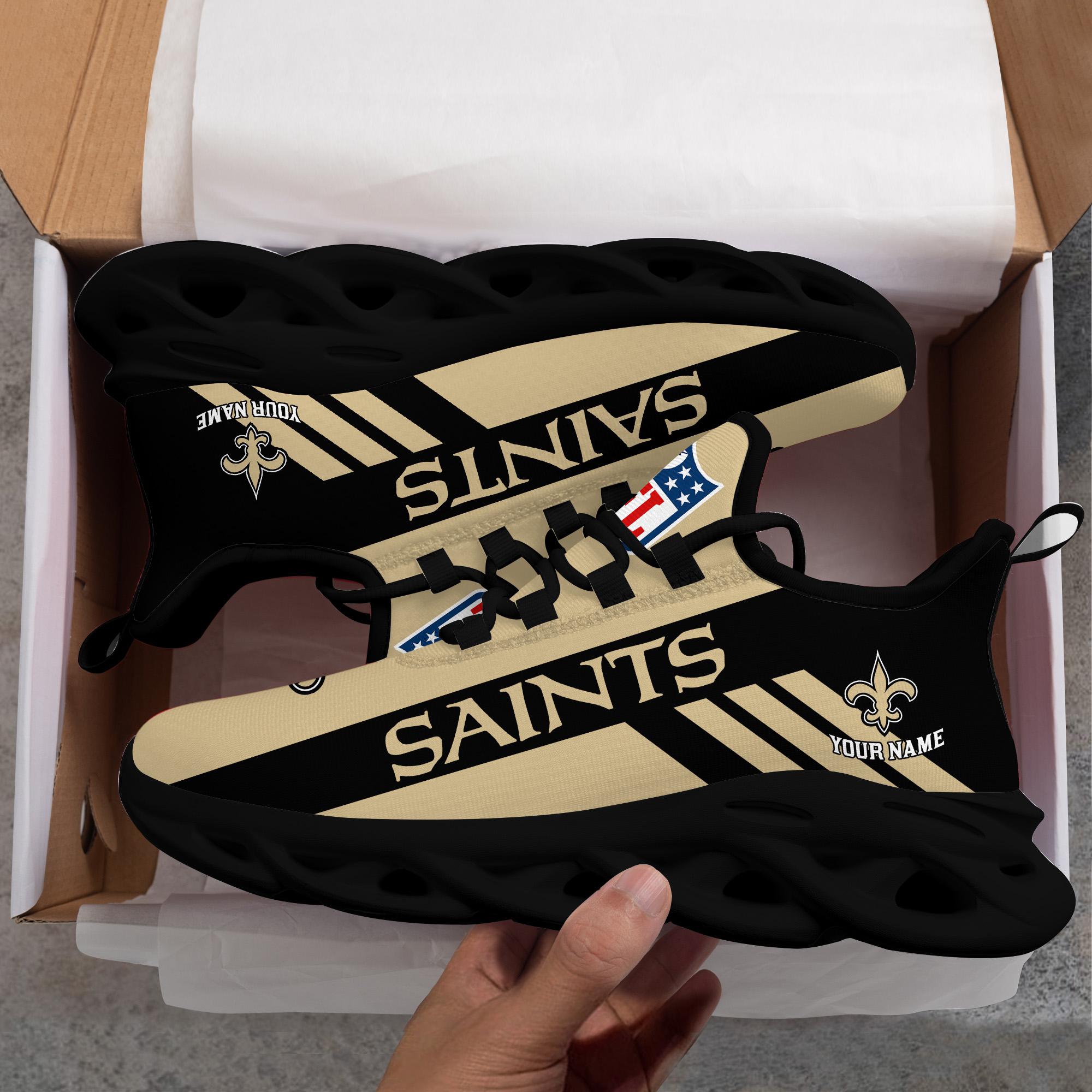 New Orleans Saints Black Max Soul Shoes 2026 Versions Custom Name 635