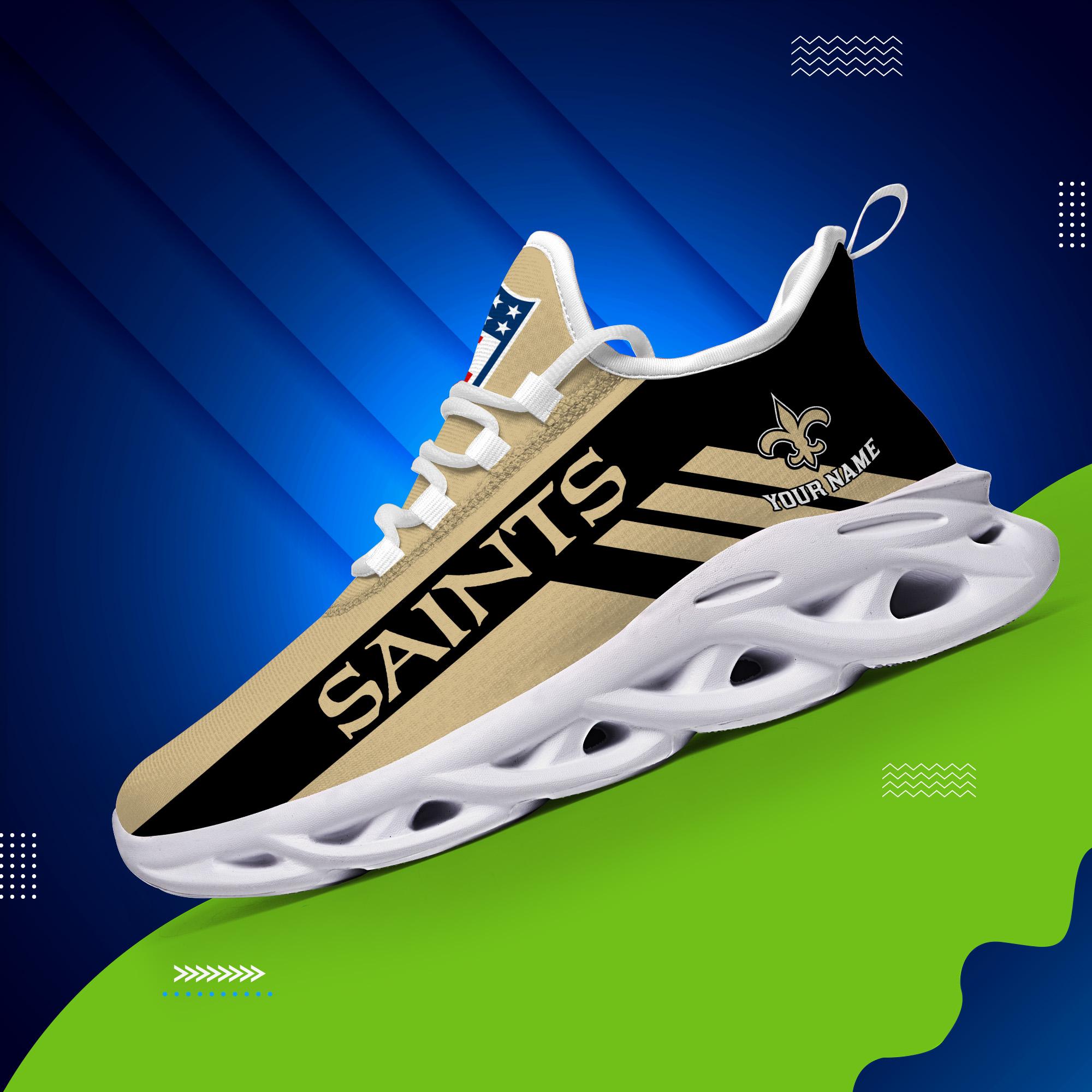 New Orleans Saints Black Max Soul Shoes 2026 Versions Custom Name 635