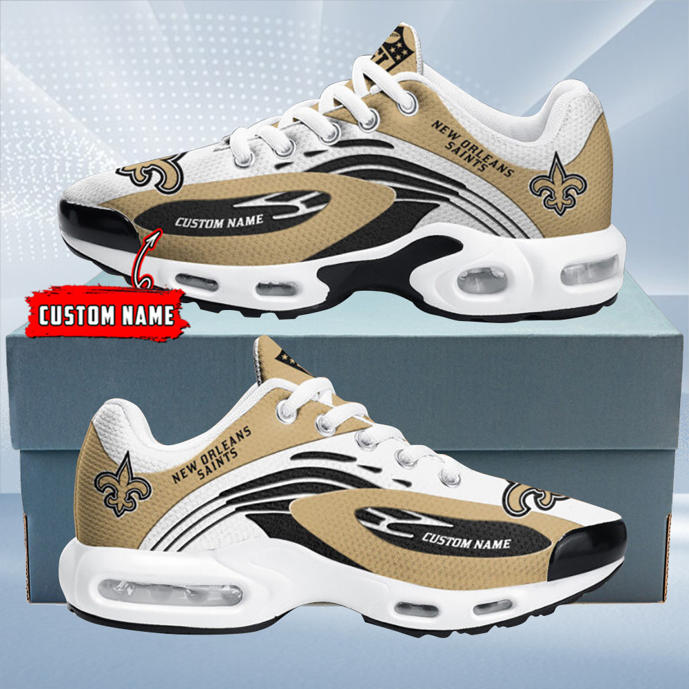 New Orleans Saints Personalized Name Team Logo Mix Colors Wave Line TN Air Max Shoes Air Cushion Sneakers