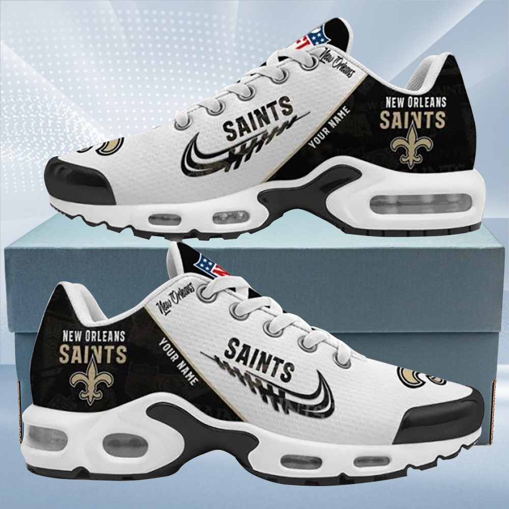 New Orleans Saints Personalized Name Team Mix Colors Wing Logo TN Air Max Shoes Air Cushion Sneakers