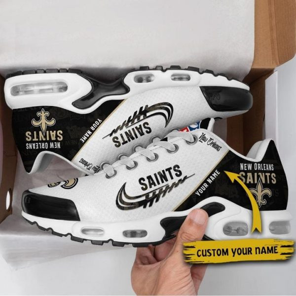 New Orleans Saints Personalized Name Team Mix Colors Wing Logo TN Air Max Shoes Air Cushion Sneakers