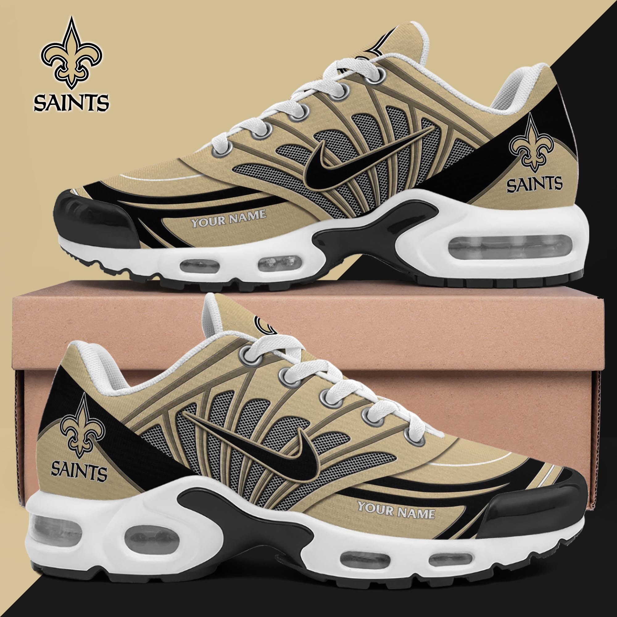 New Orleans Saints TN Shoes 2026 Version Custom Name 919