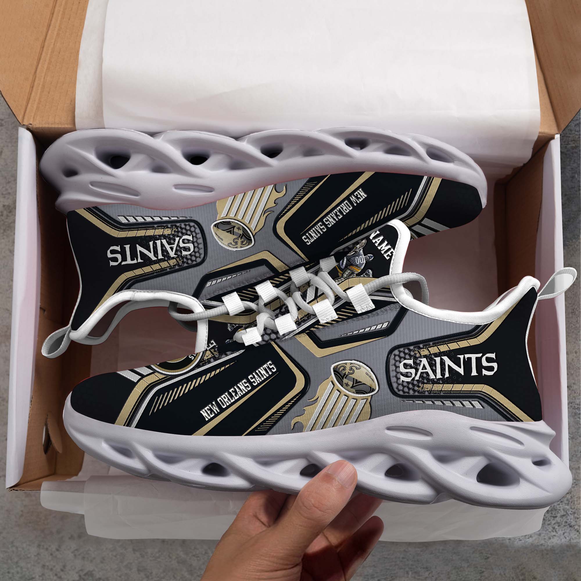New Orleans Saints White C Sneakers 2026 Version Personalized Your Name, Sport Sneakers , Sport Gifts PH605