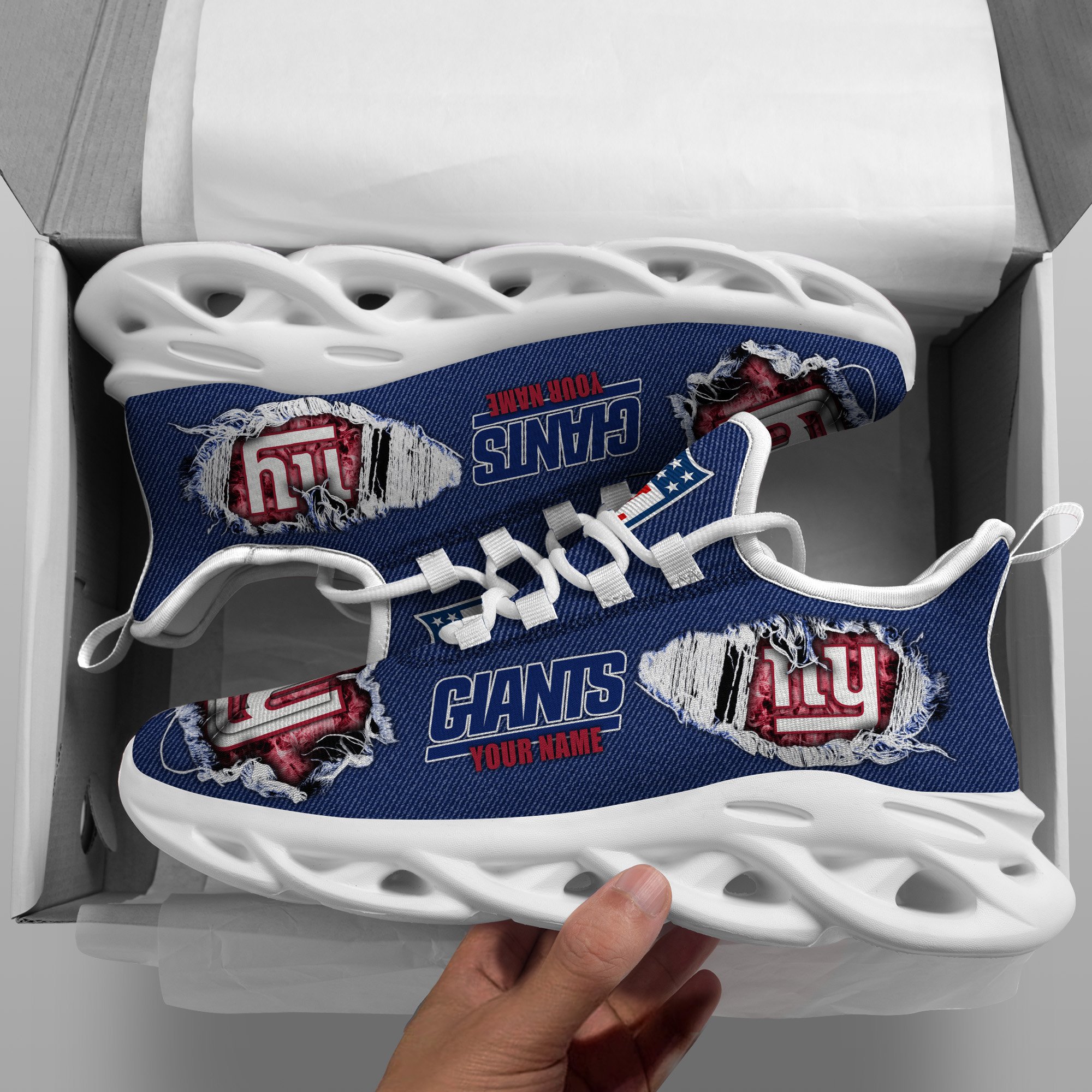 New York Giants Black Max Soul Shoes 2026 Versions Custom Name 554