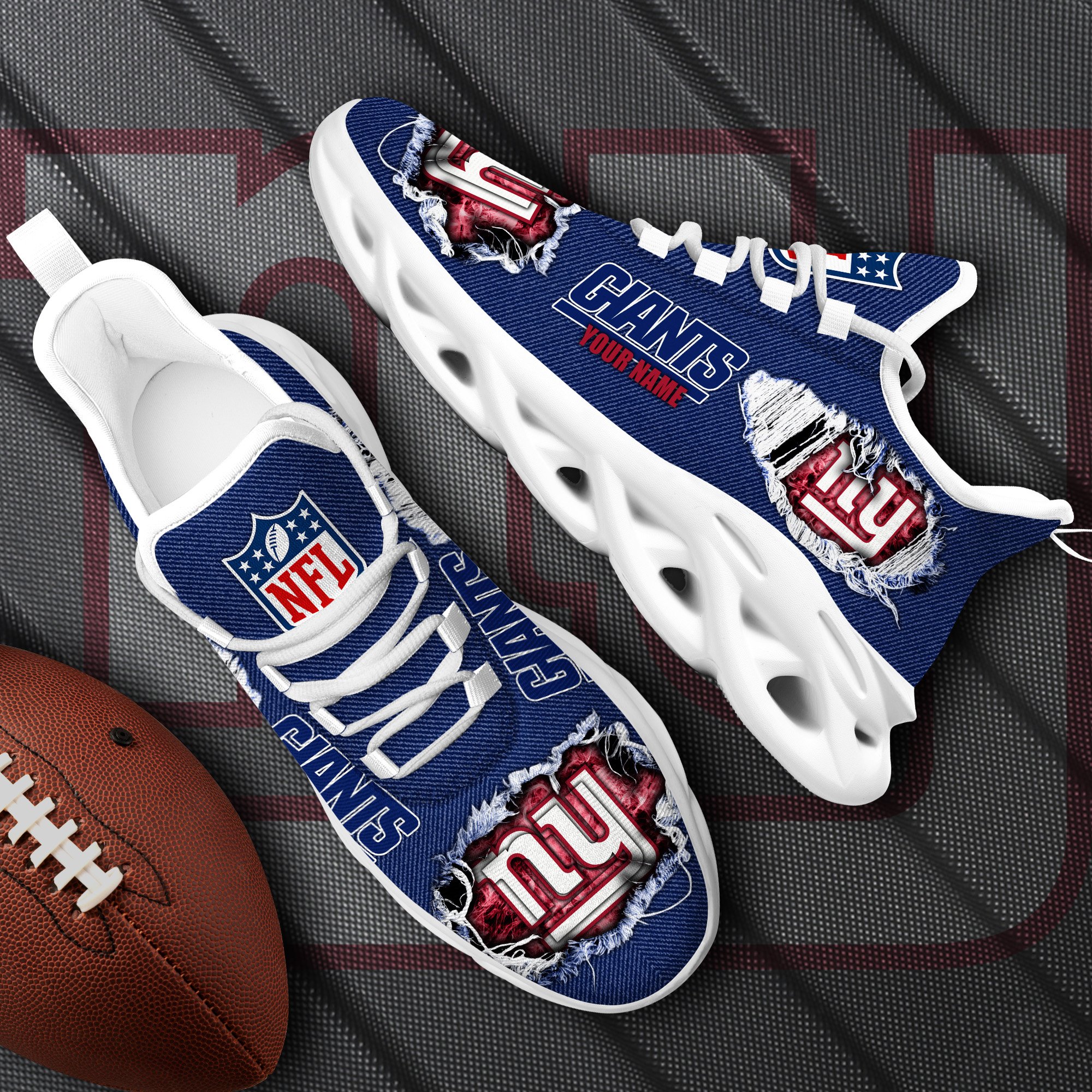 New York Giants Black Max Soul Shoes 2026 Versions Custom Name 554
