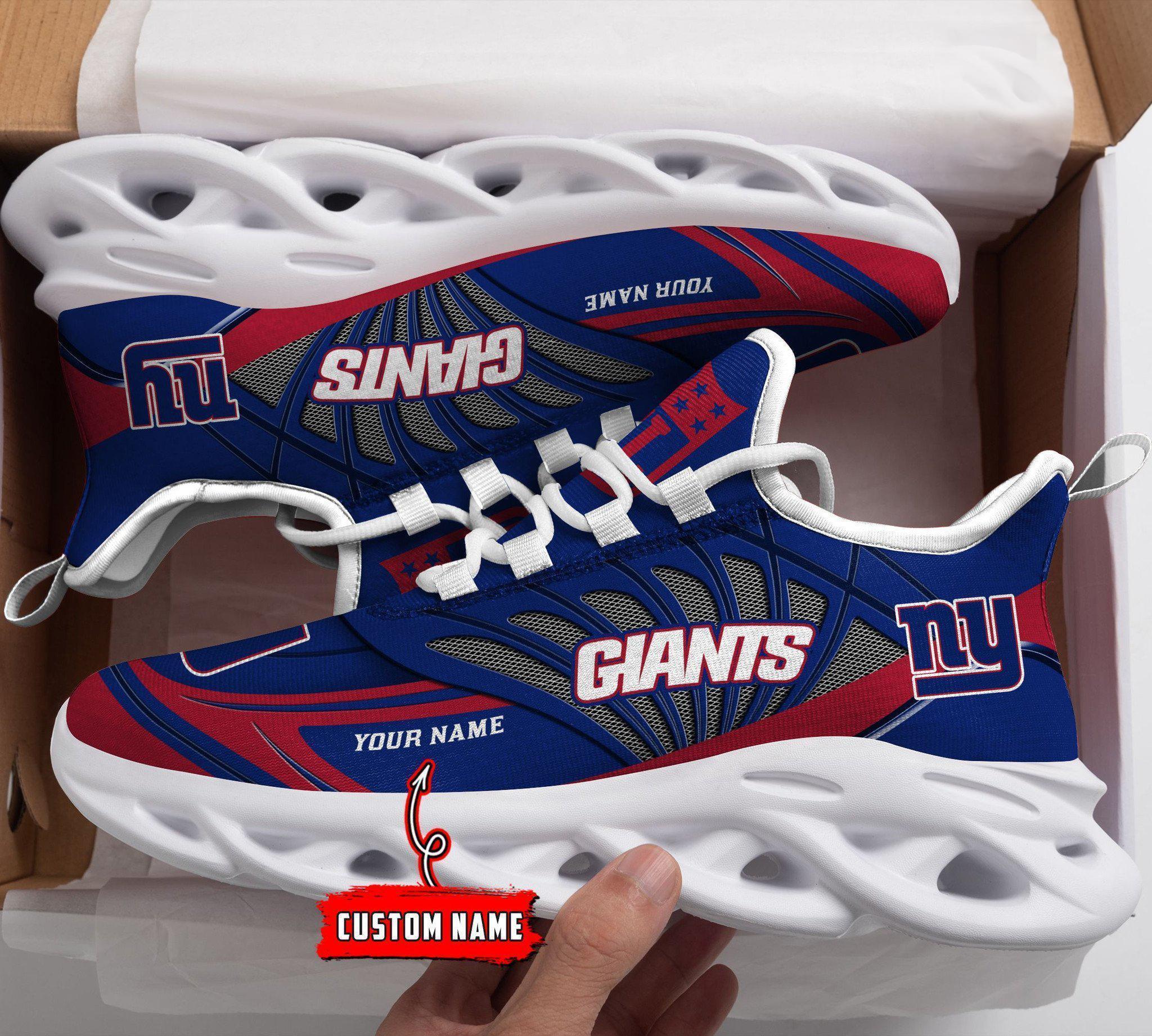 New York Giants Black Max Soul Shoes 2026 Versions Custom Name 637