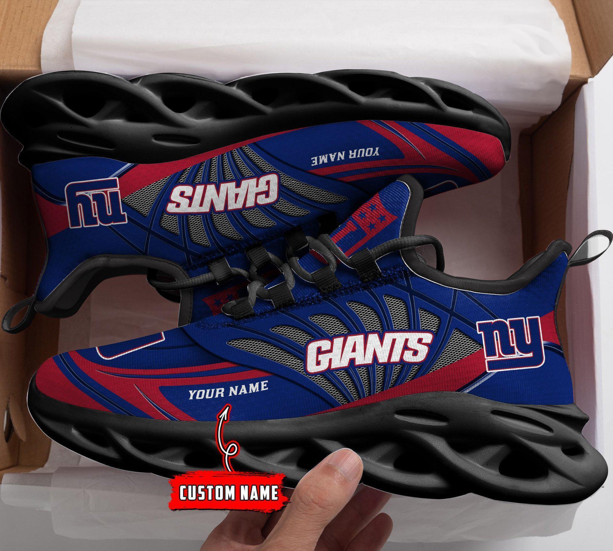 New York Giants Black Max Soul Shoes 2026 Versions Custom Name 637