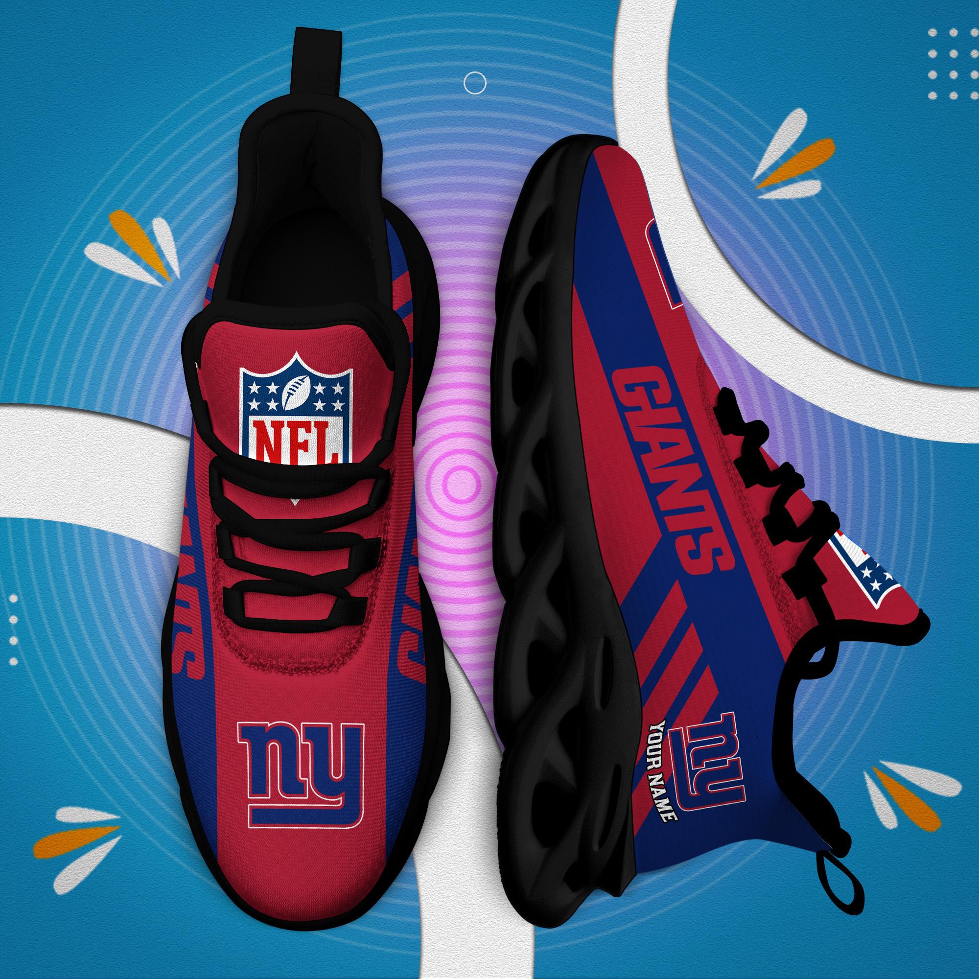 New York Giants Black Max Soul Shoes 2026 Versions Custom Name 638