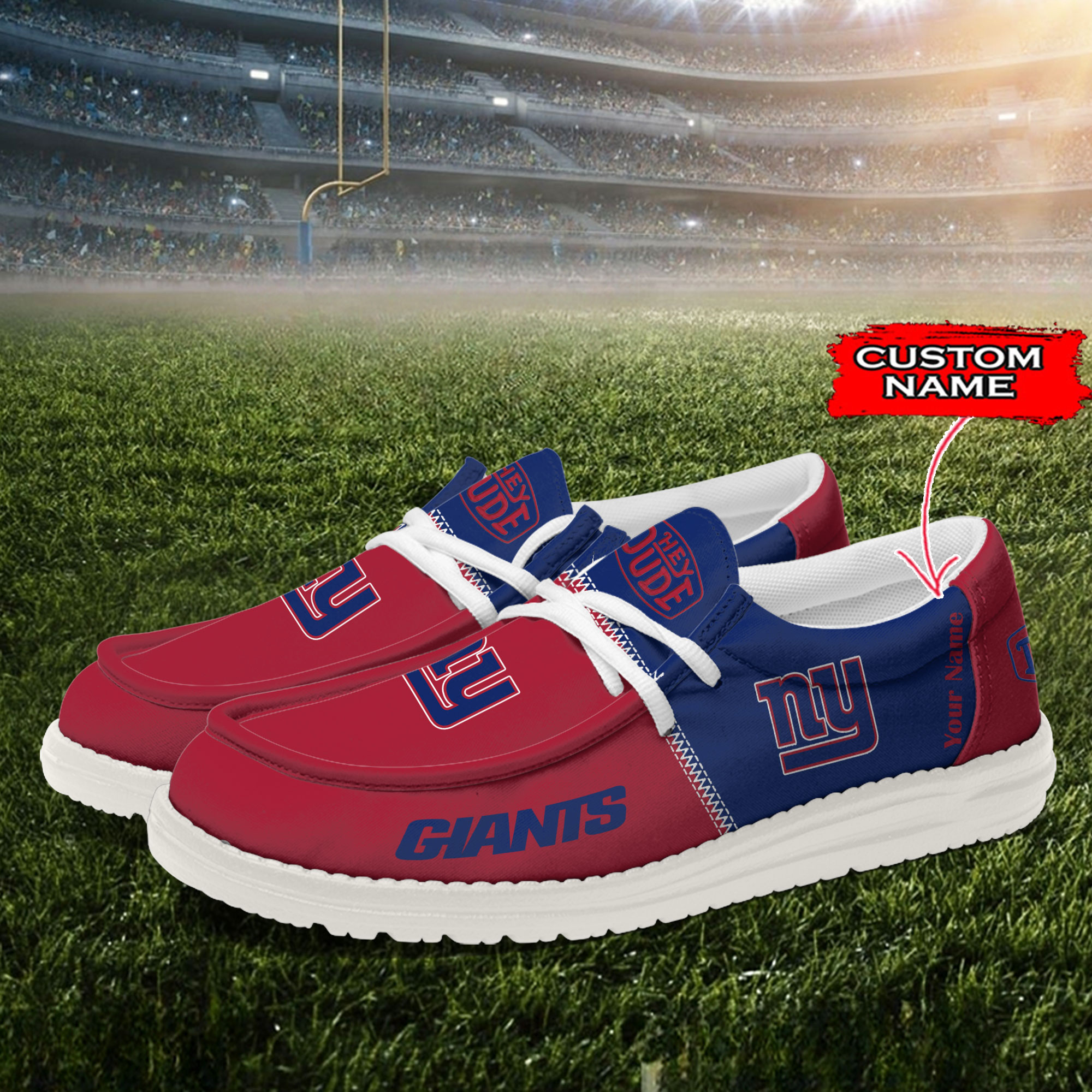 New York Giants Personalized Your Name 32 Teams Hey Dude Shoes