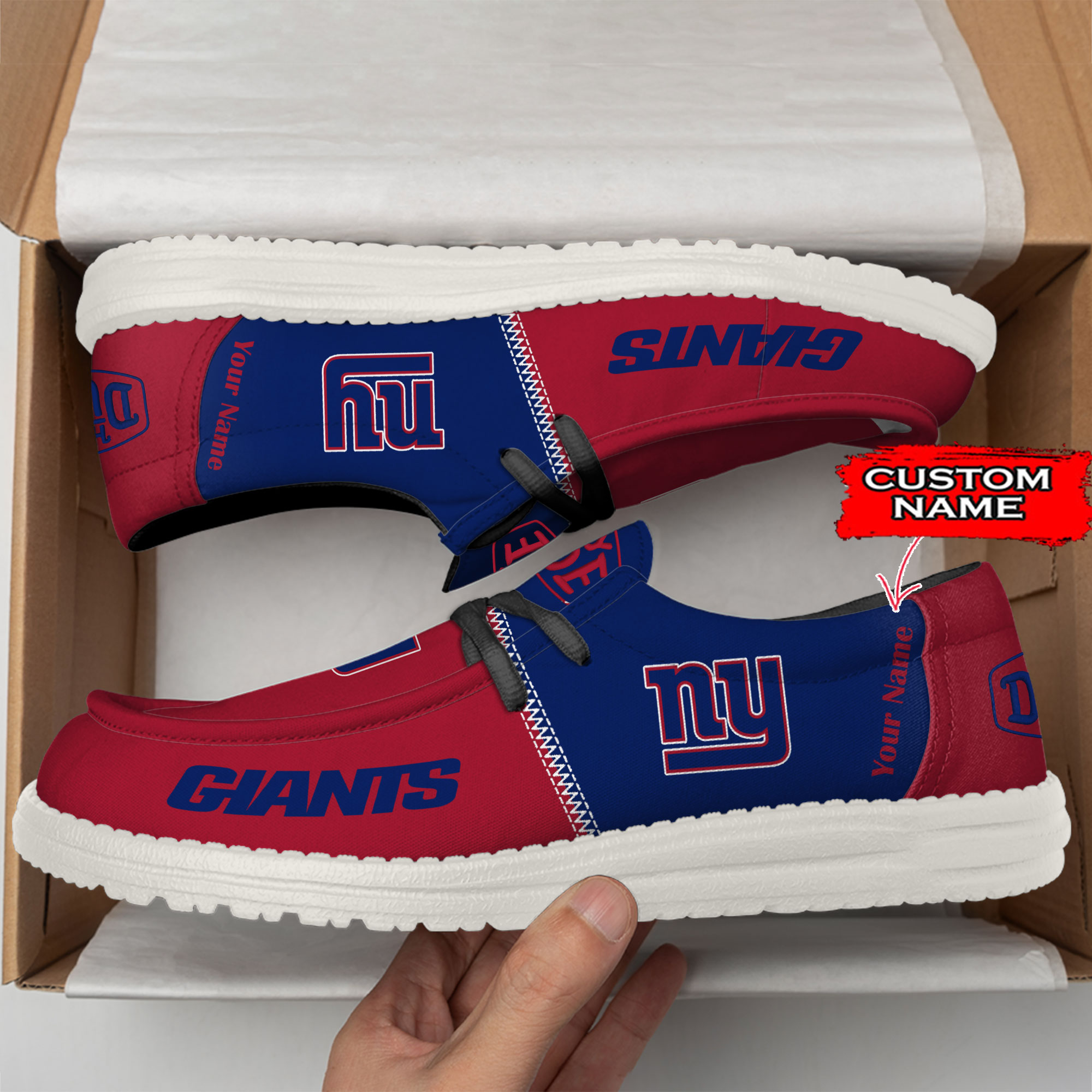 New York Giants Personalized Your Name 32 Teams Hey Dude Shoes