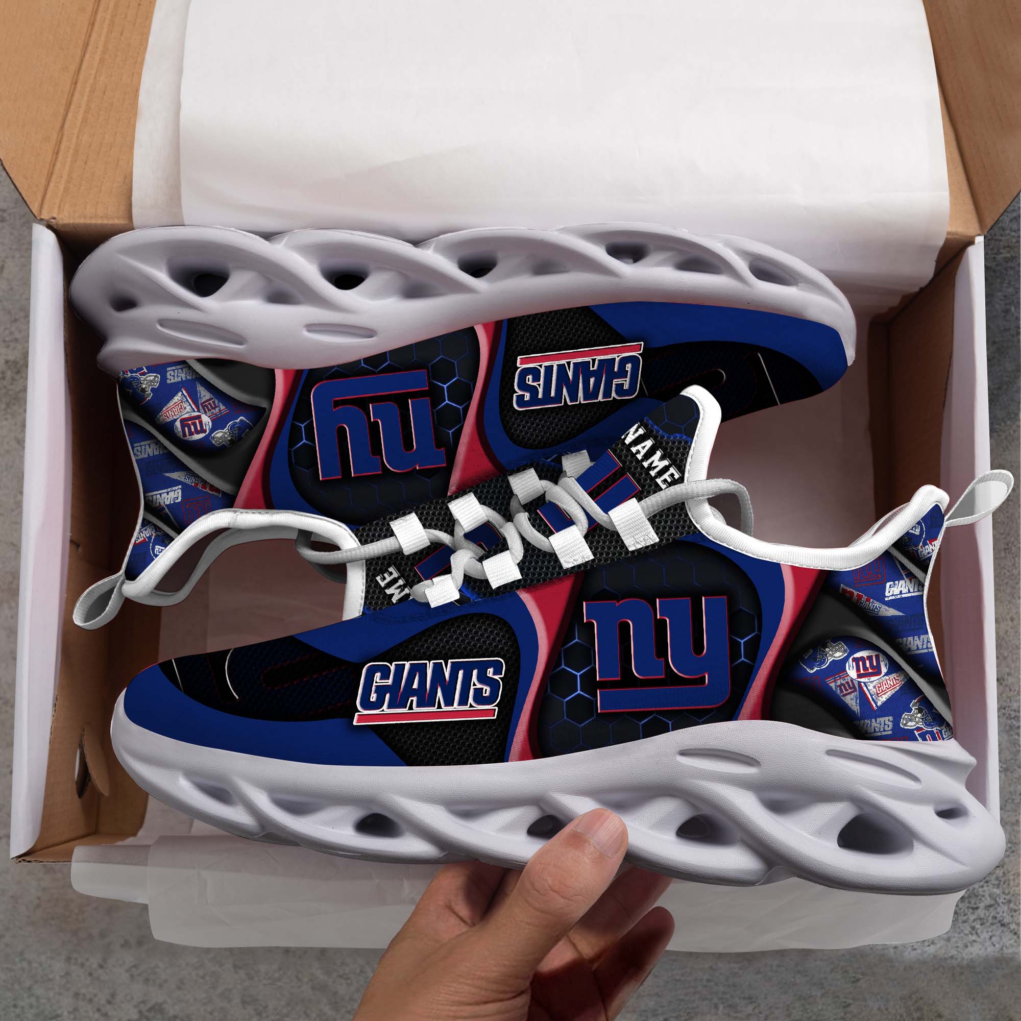 New York Giants White C Sneakers 2026 Version Personalized Your Name 432