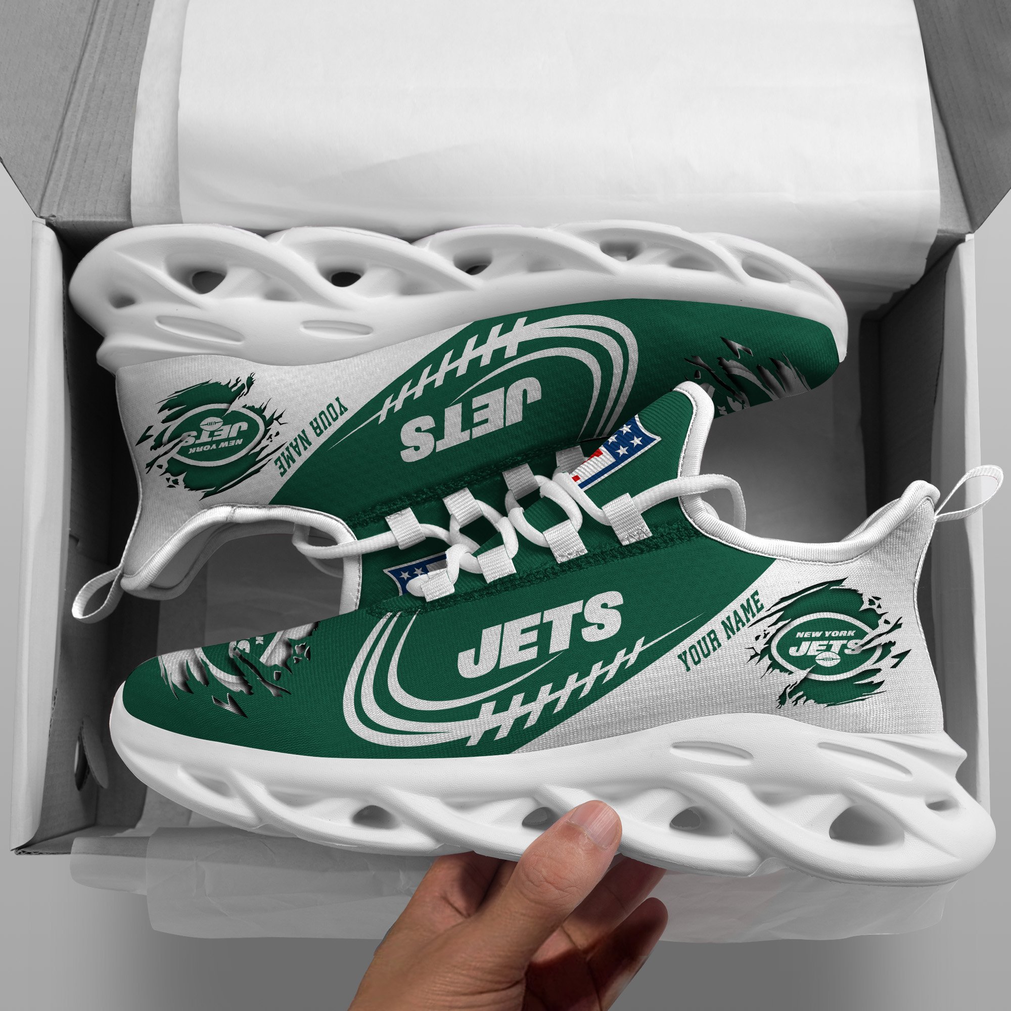New York Jets Black Max Soul Shoes 2026 Versions Custom Name 003