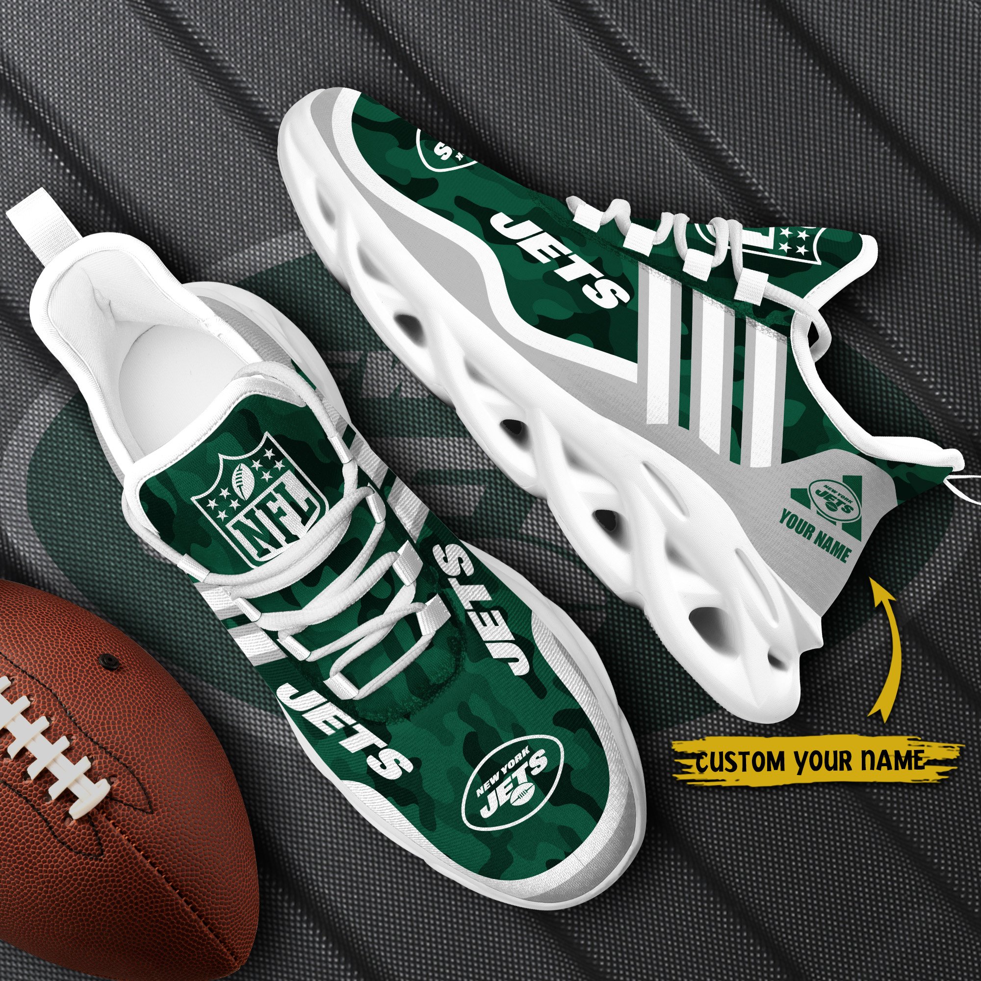New York Jets Black Max Soul Shoes 2026 Versions Custom Name 430